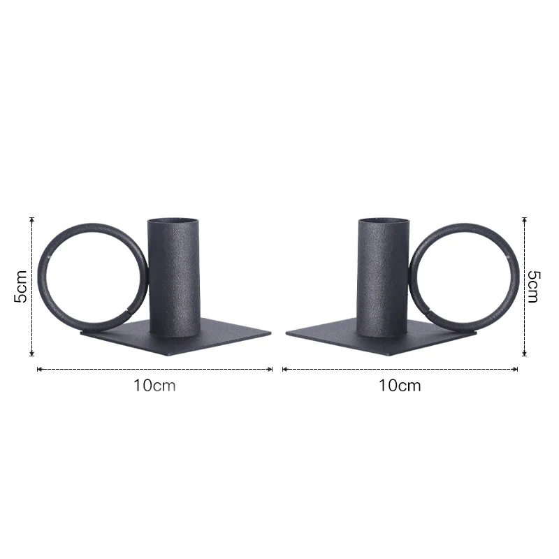 Black Ring Candle Holders Set Of 2 - Image 10
