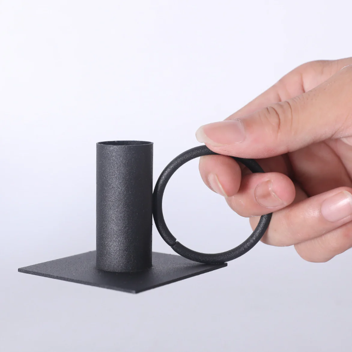 Black Ring Candle Holders Set Of 2 - Image 2
