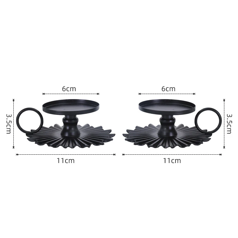 Black Round Candle Stands Set Of 2 - Image 8