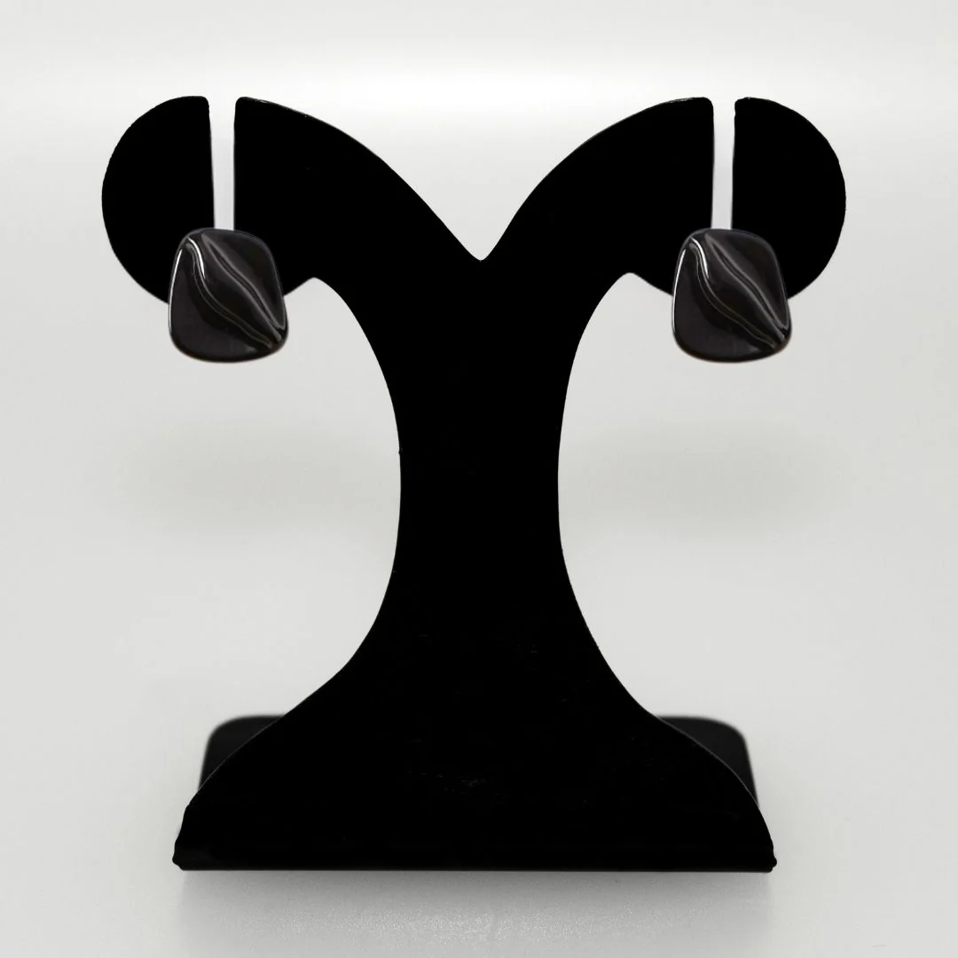 Black Sculpted Studs - Image 8