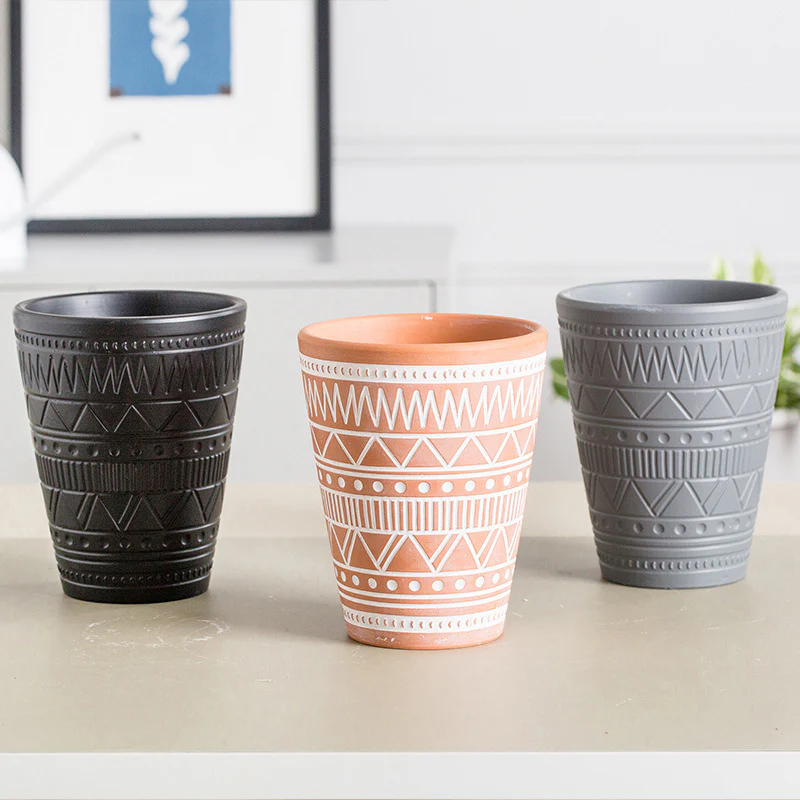 Black Tall Textured Pot - Image 10