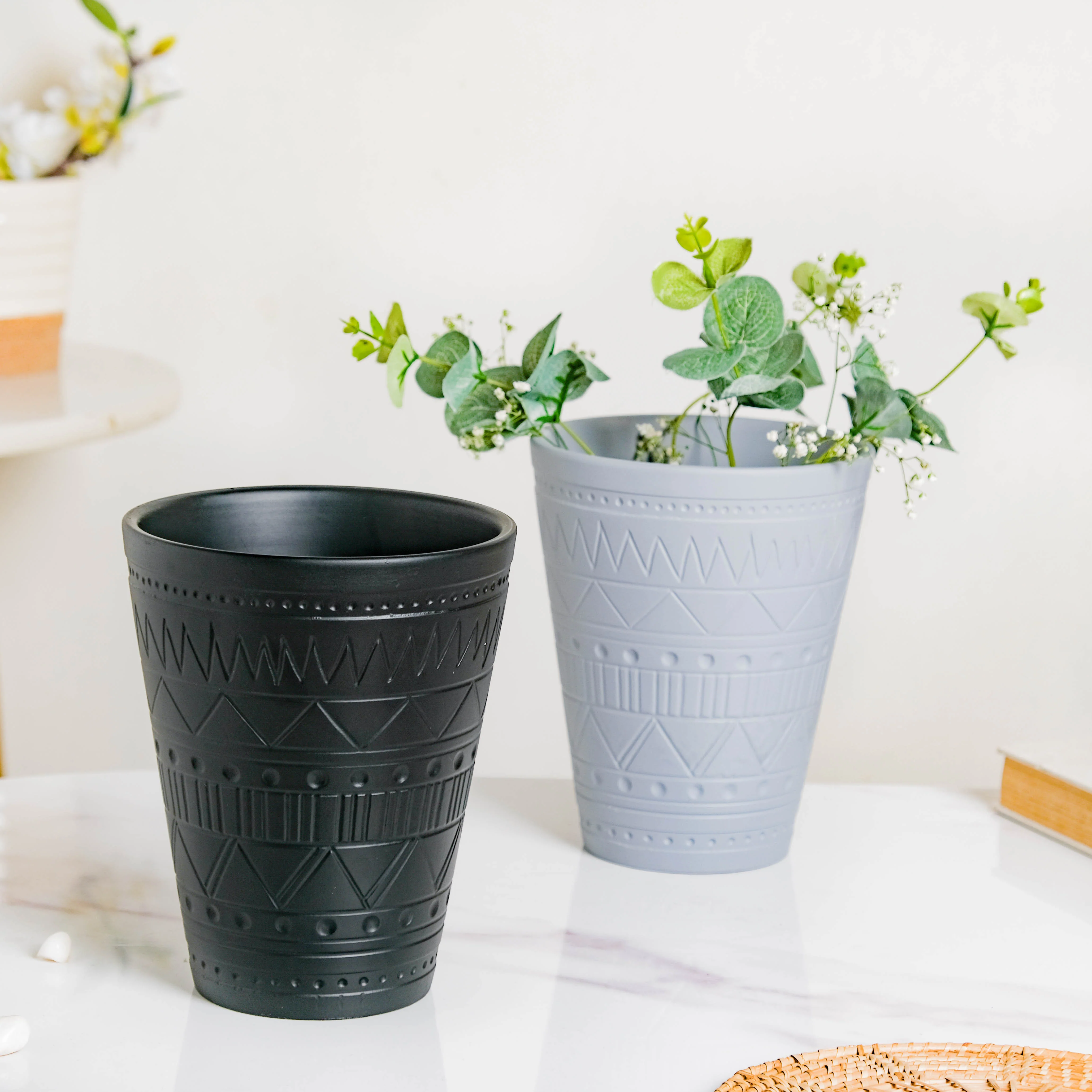 Black Tall Textured Pot - Image 7