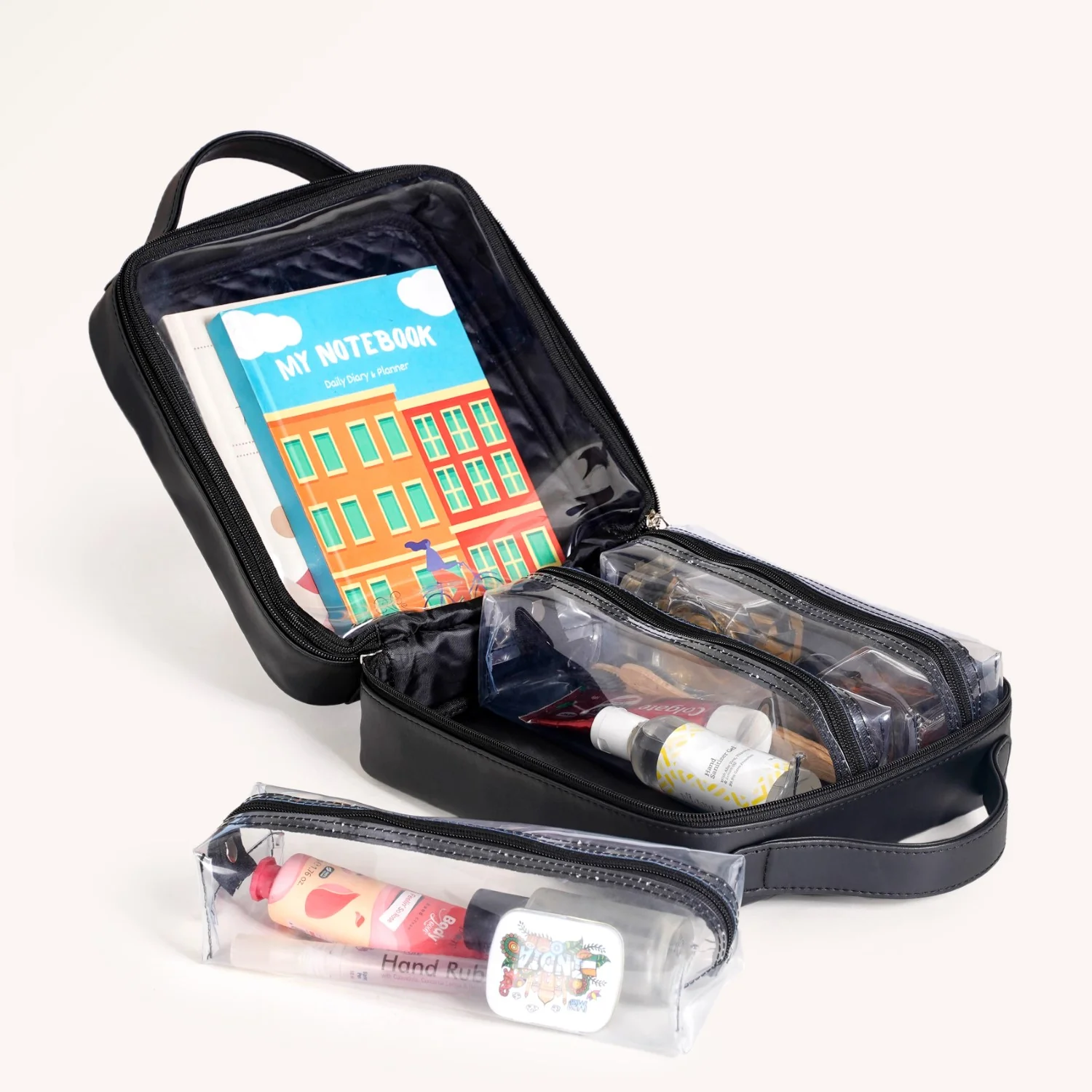 Black Vegan Travel Kit Set Of 4 - Image 2