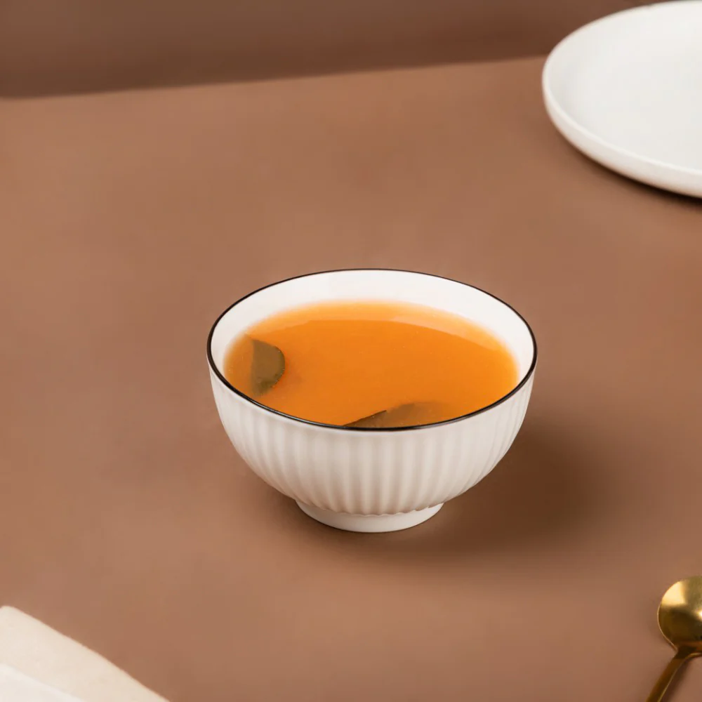 Blanca Blue Rimmed Ribbed Soup Bowl 300ml - Image 5