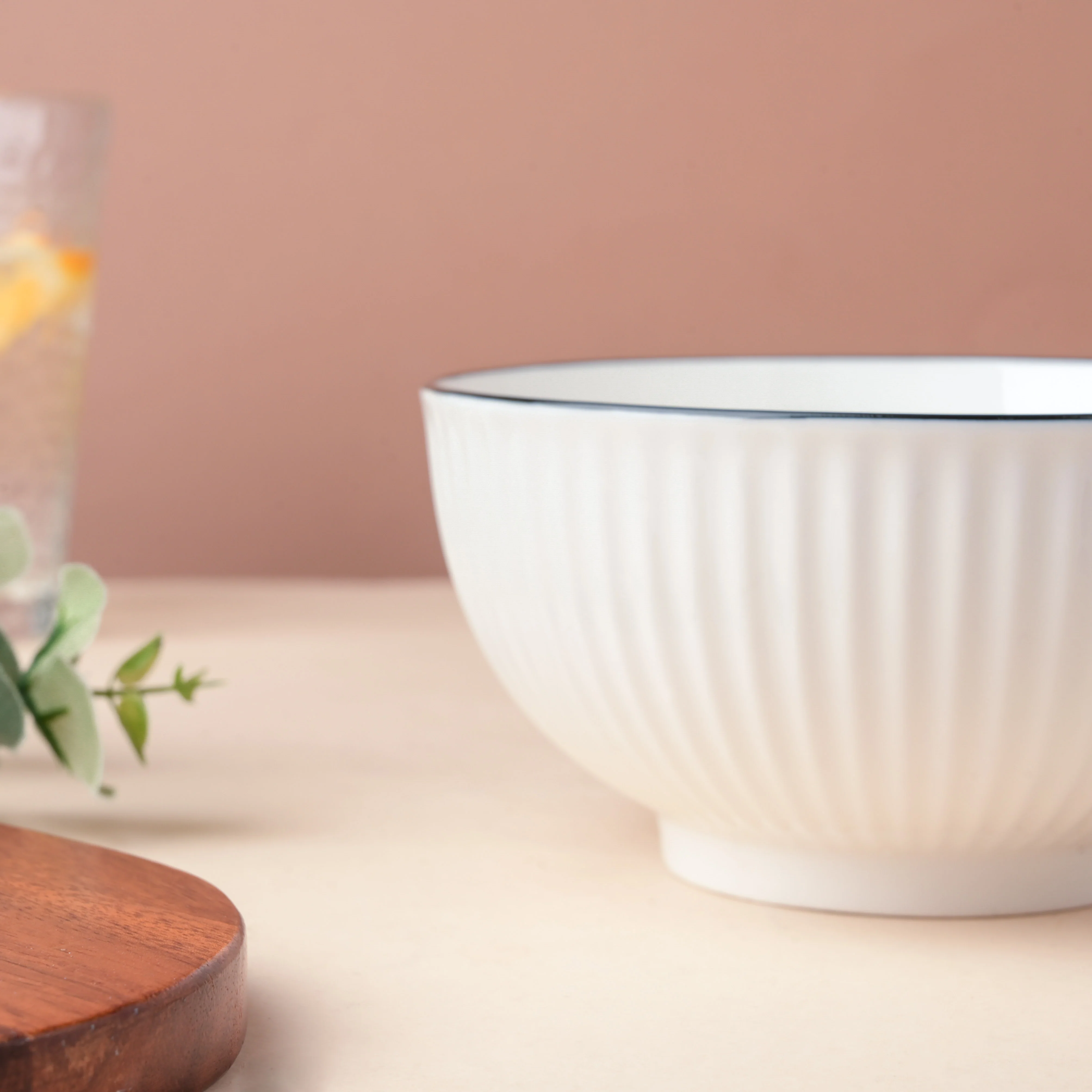 Blanca Black Rimmed Snack Bowl 6 Inch 700ml - Image 5