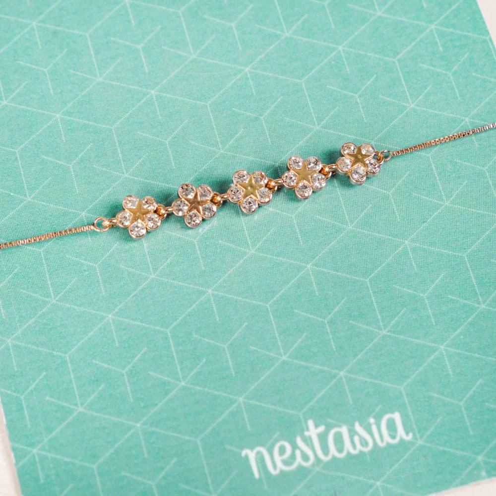 Blingy Stone Flower Charm Bracelet For Women - Image 2