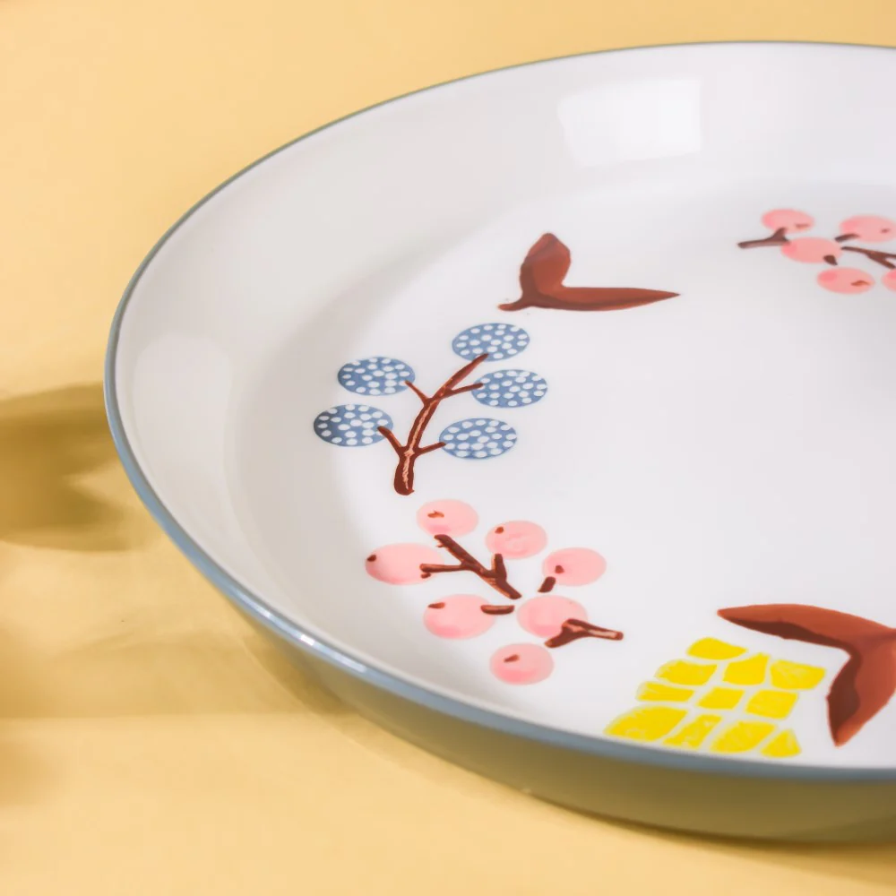 Bloom Ceramic Snack Plate Grey 8 Inch - Image 6