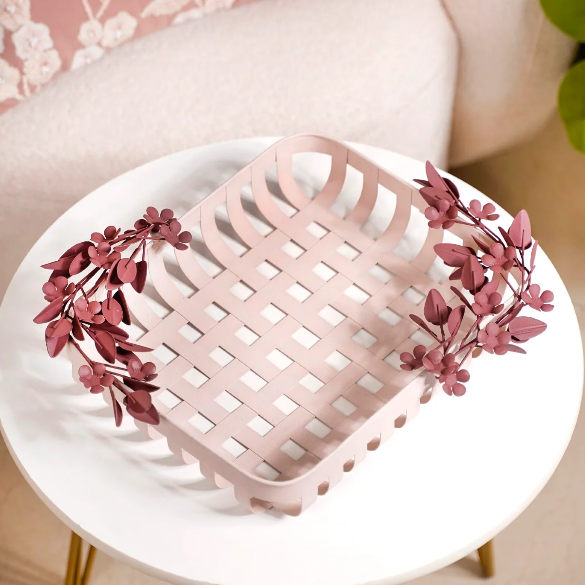 Bloom Pink Decorative Basket 13x10 Inch - Image 4