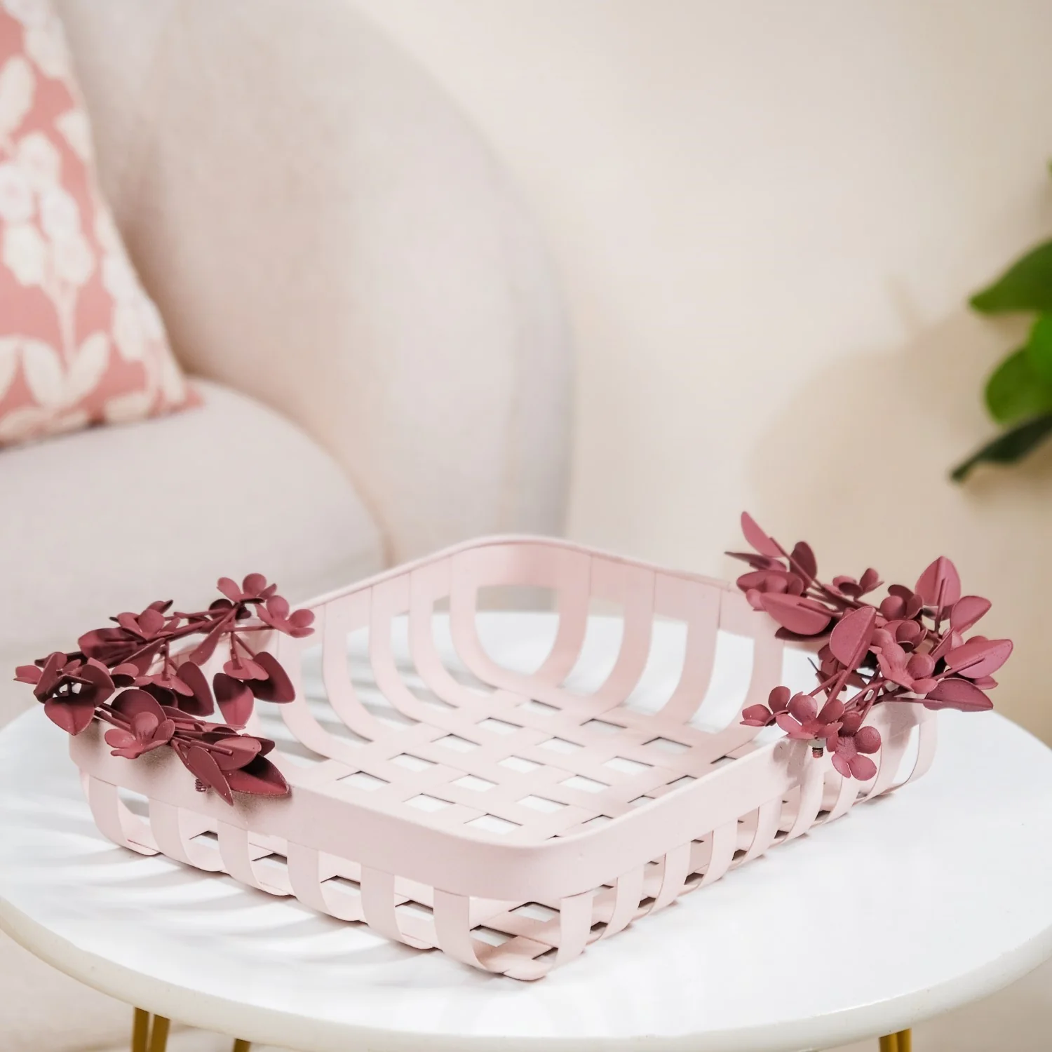 Bloom Pink Decorative Basket 13x10 Inch - Image 7