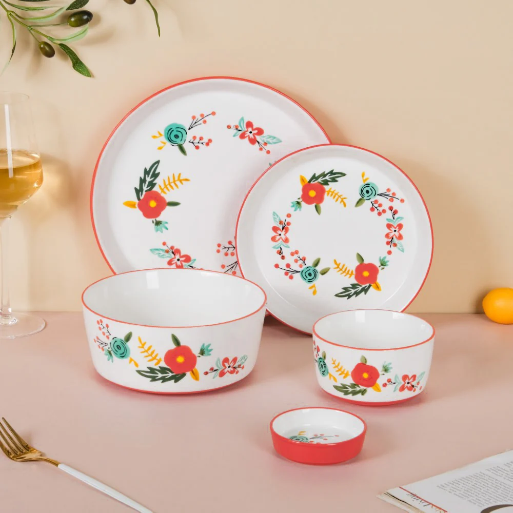 Bloom Red 27 Piece Dinner Set For 6 - Image 2