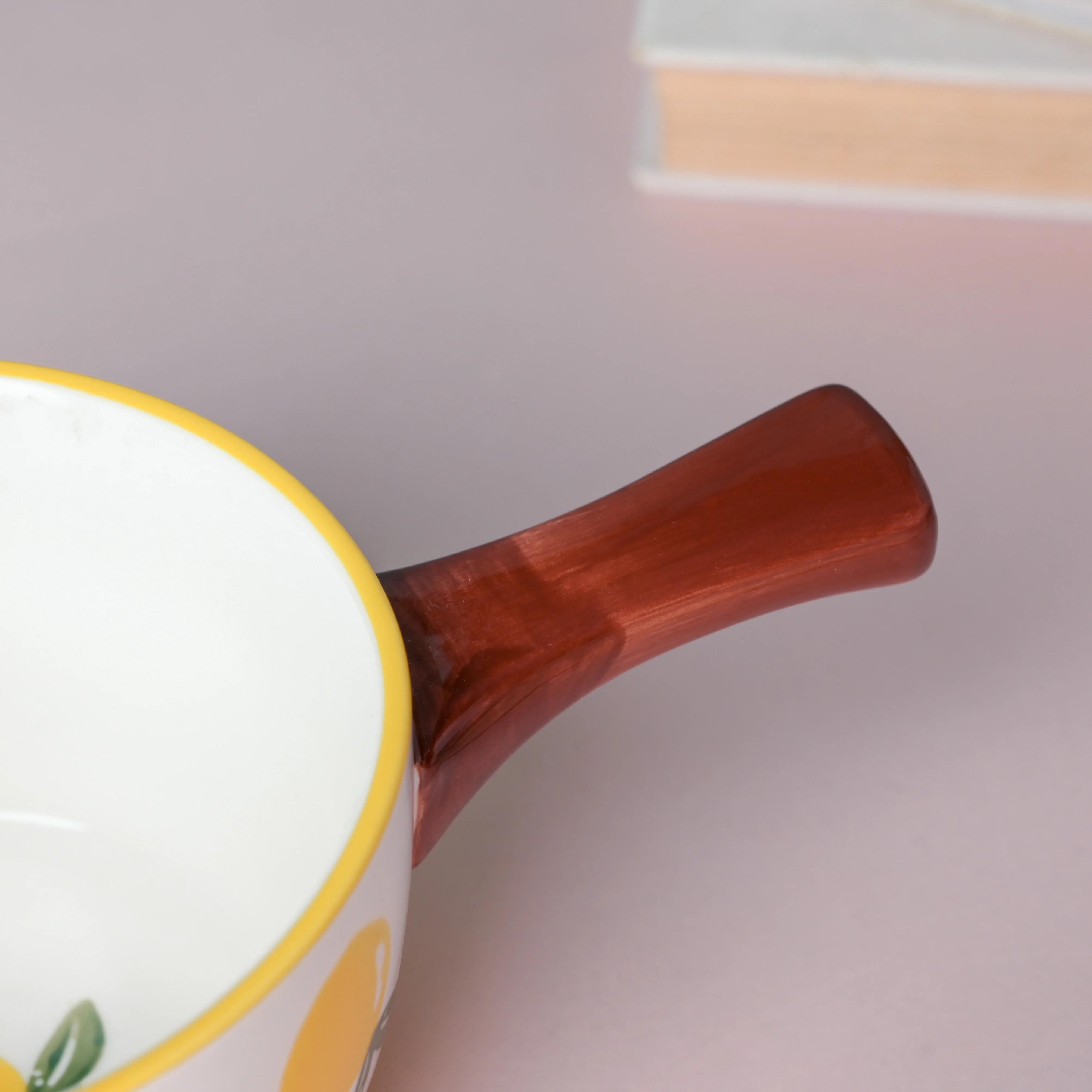 Bloom Yellow Ceramic Pot With Handle - Image 6