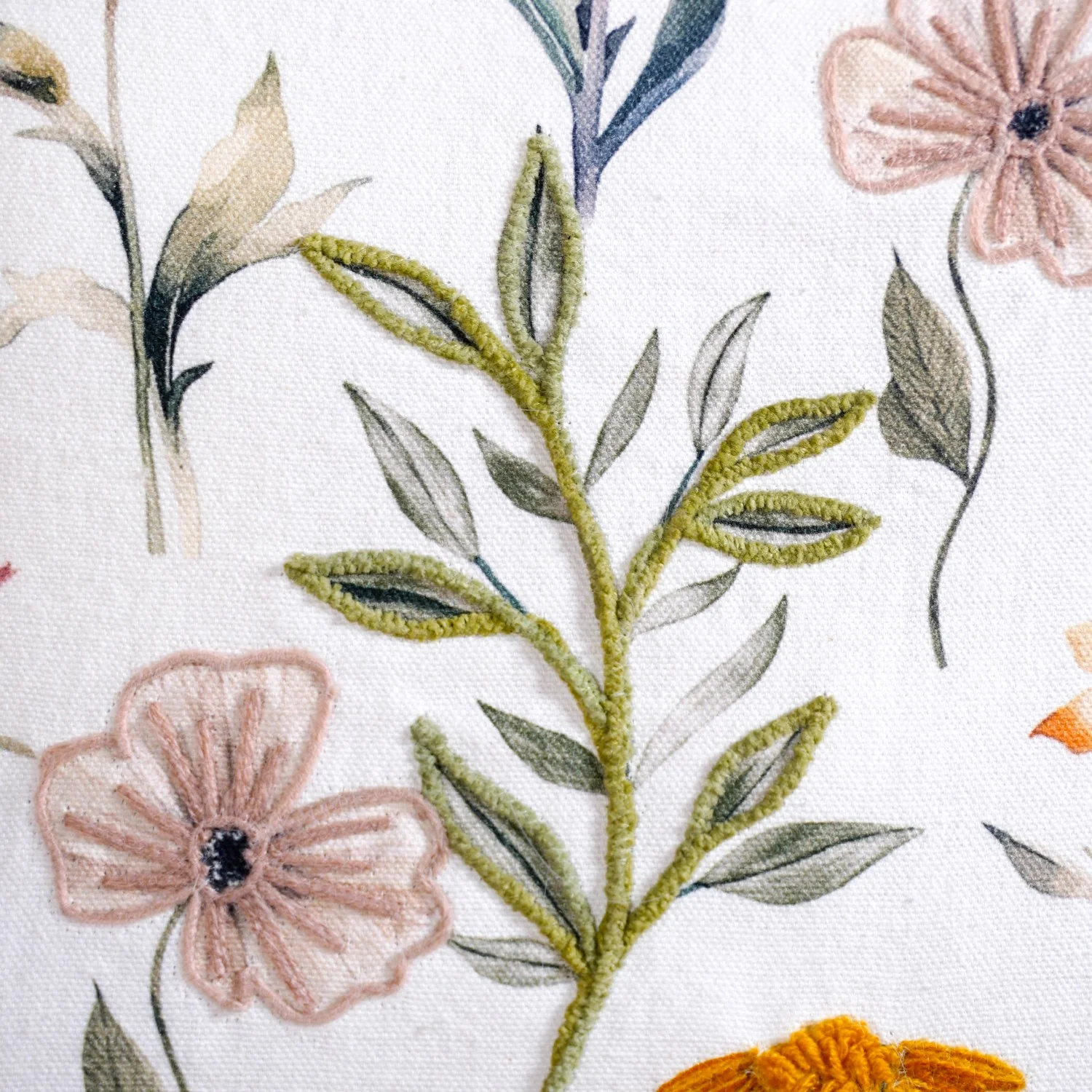 Blooming Embroidery Cotton Cushion Cover Set Of 2 40x40cm - Image 7