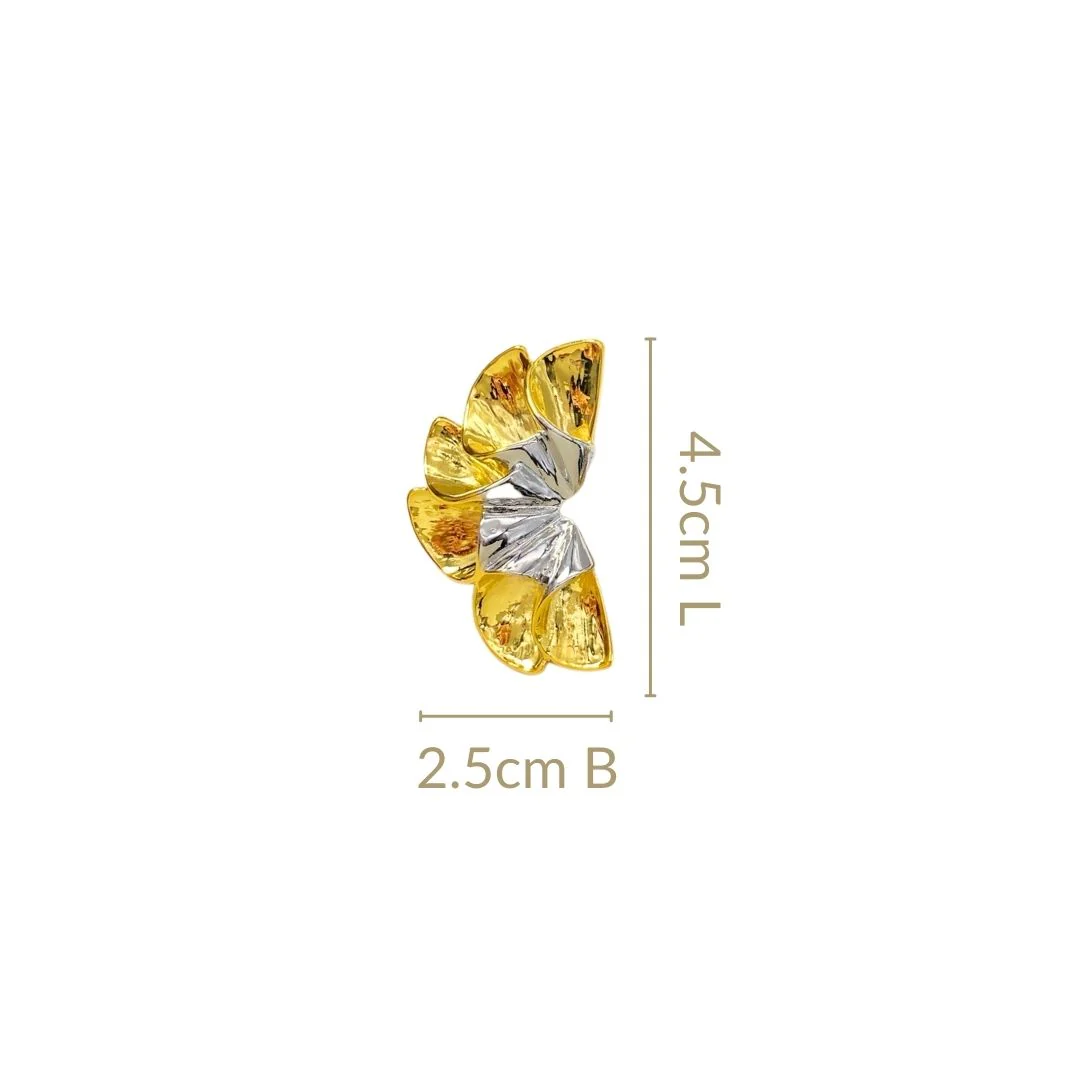 Blooming Gold Sculptural Floral Earrings - Image 3