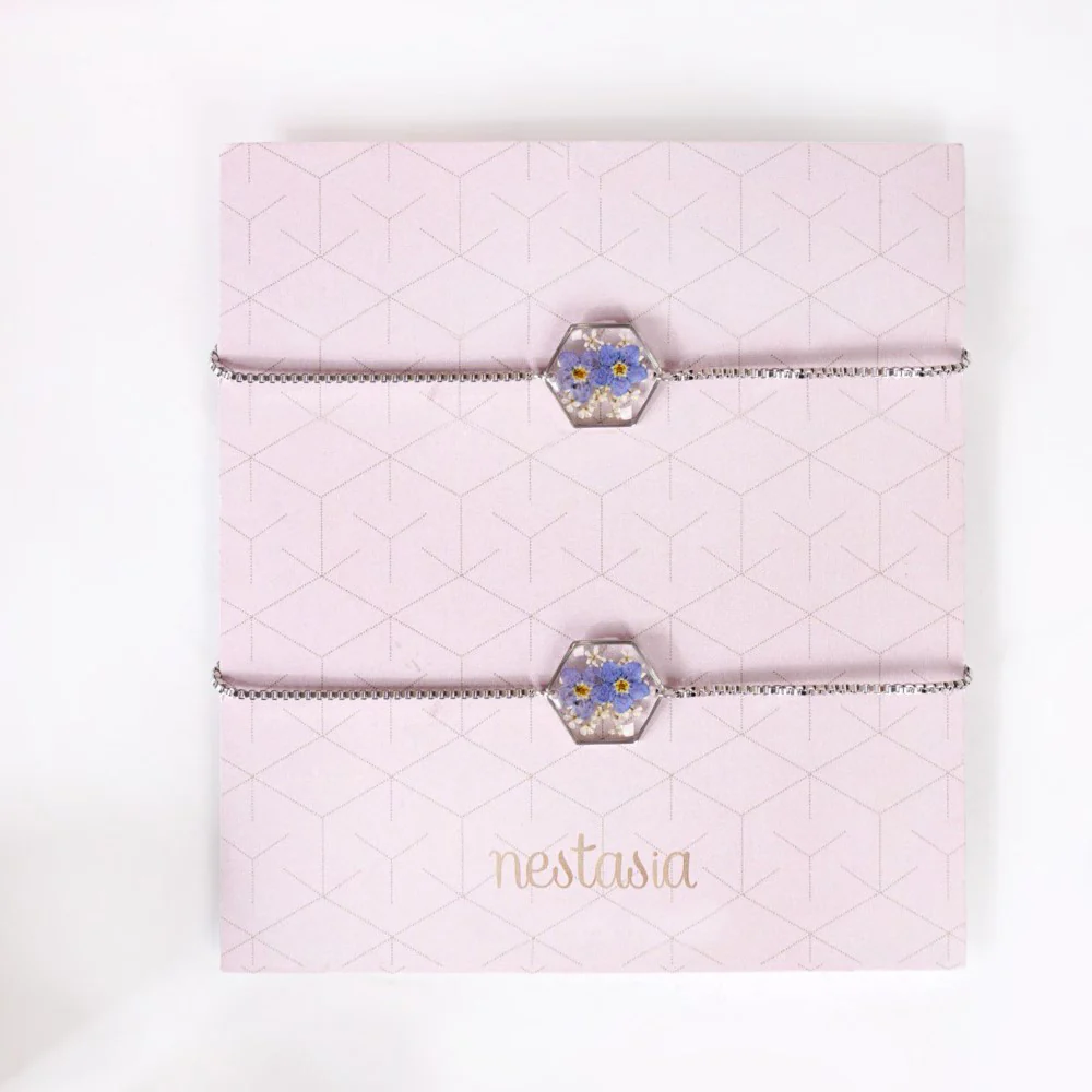Blossom Reverie Silver Chain Bracelet Set Of 2 - Image 2