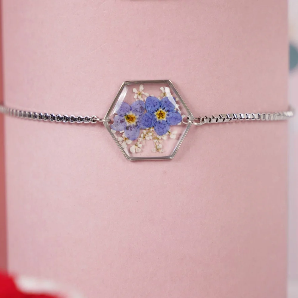 Blossom Reverie Silver Chain Bracelet Set Of 2 - Image 4