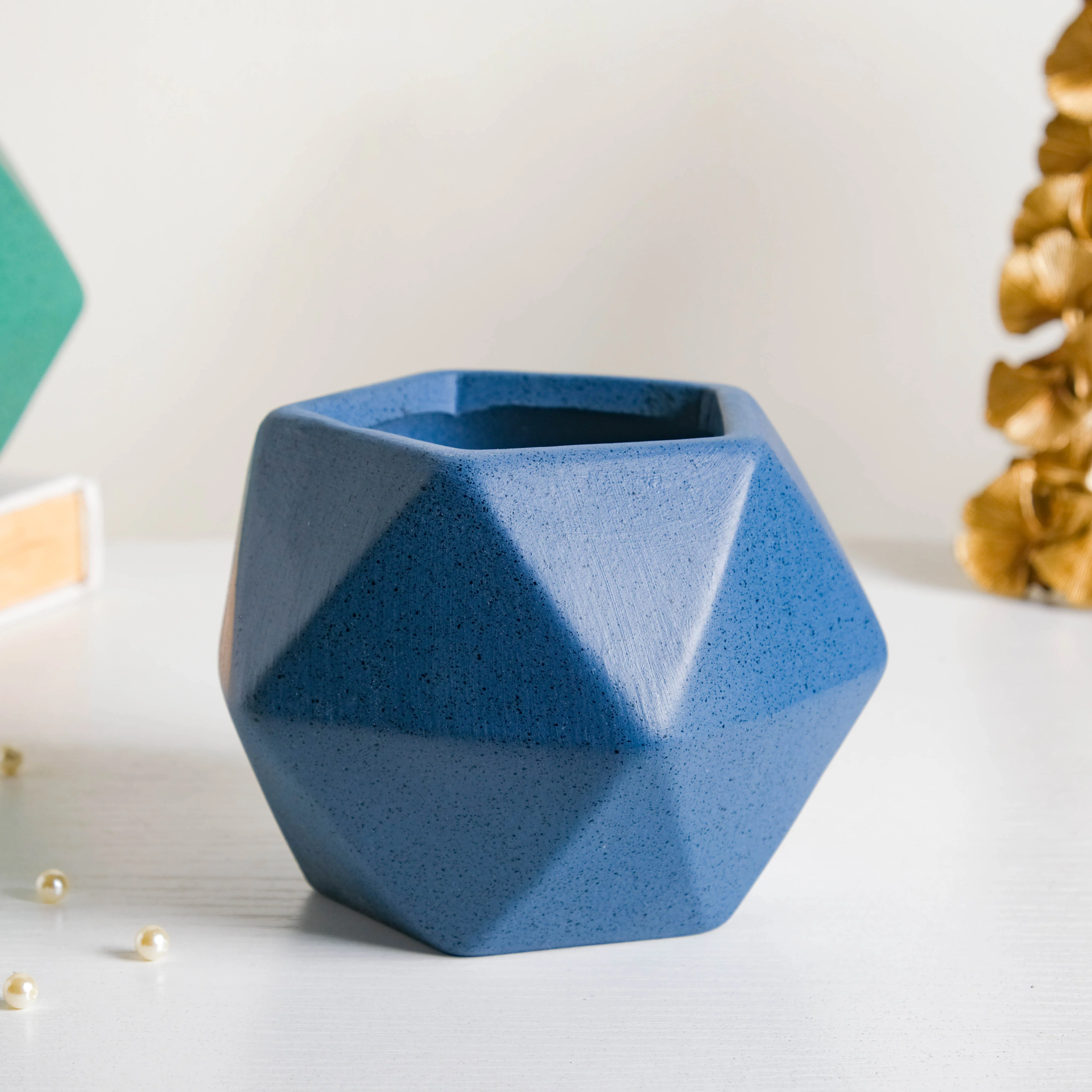 Blue Abstract Plant Pot - Image 5