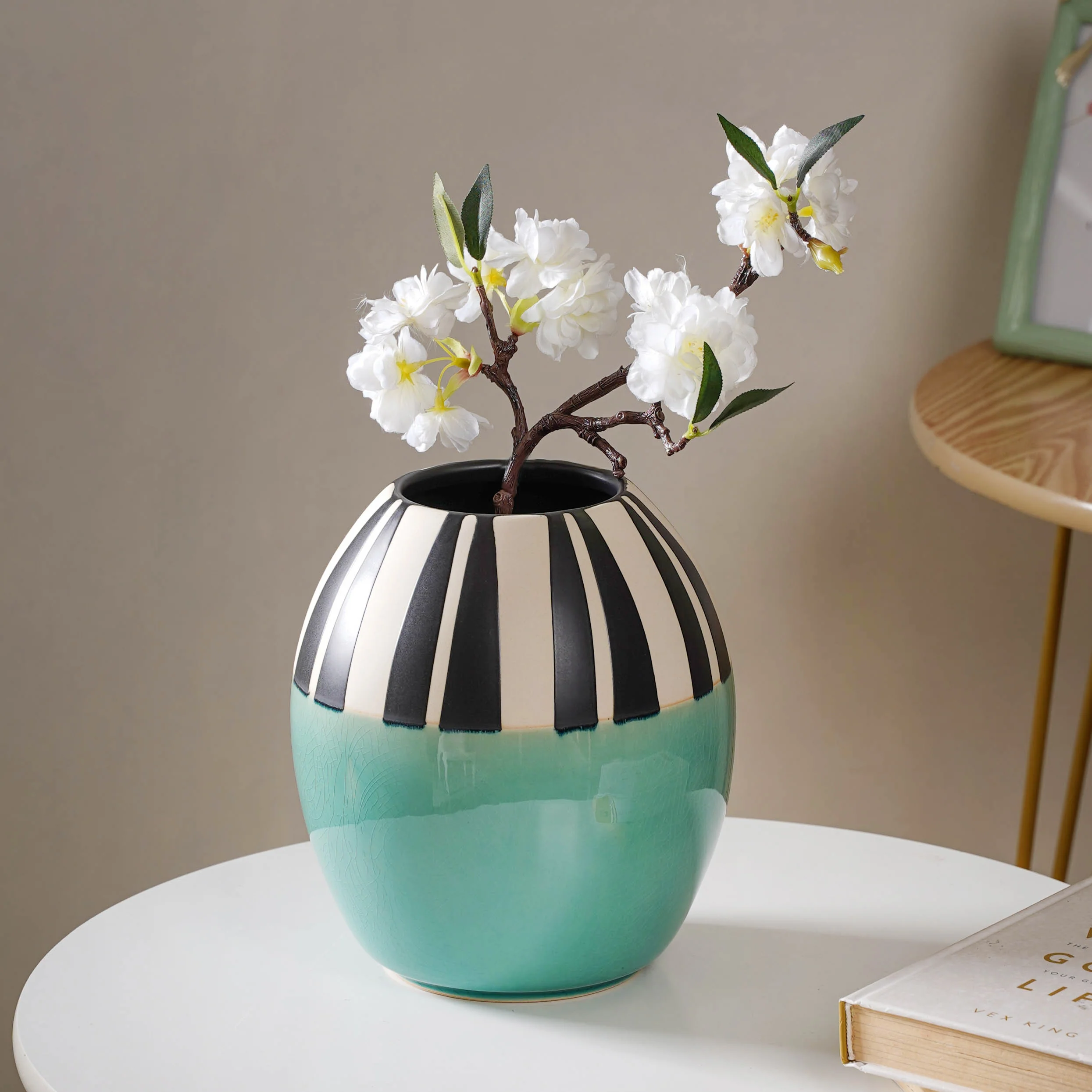 Blue Ceramic Vase - Image 3