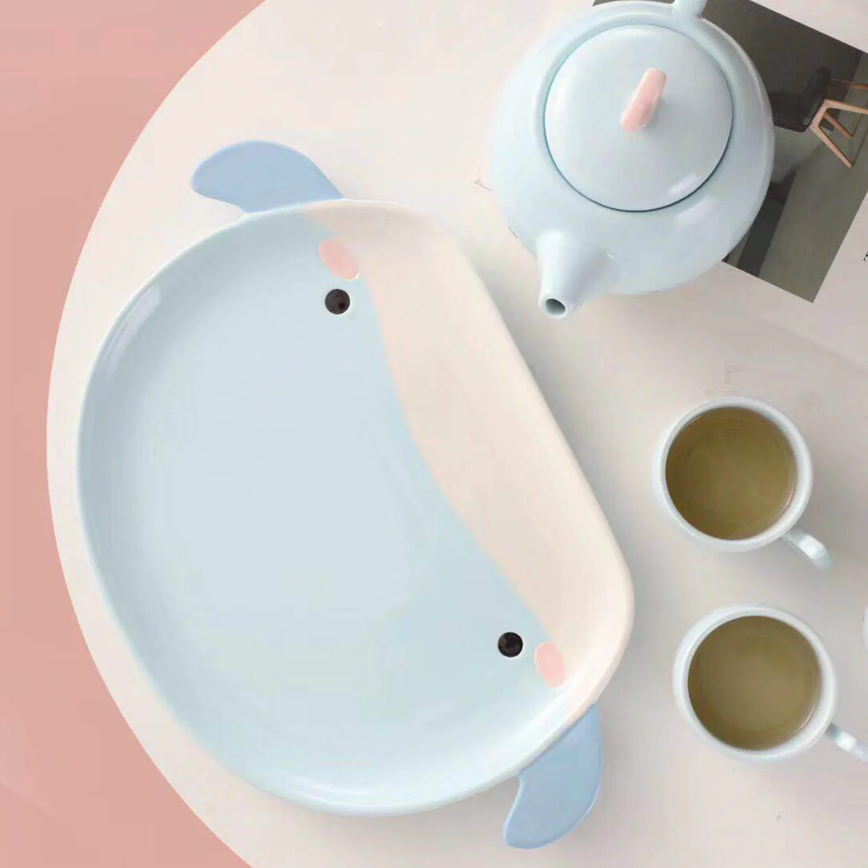 Blue Cute Whale Tea Set - Image 4