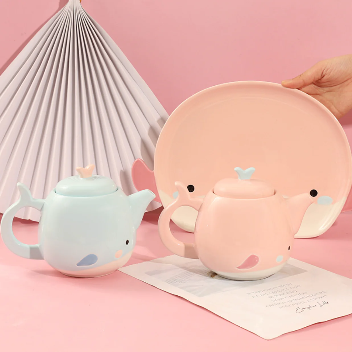 Blue Cute Whale Tea Set - Image 9