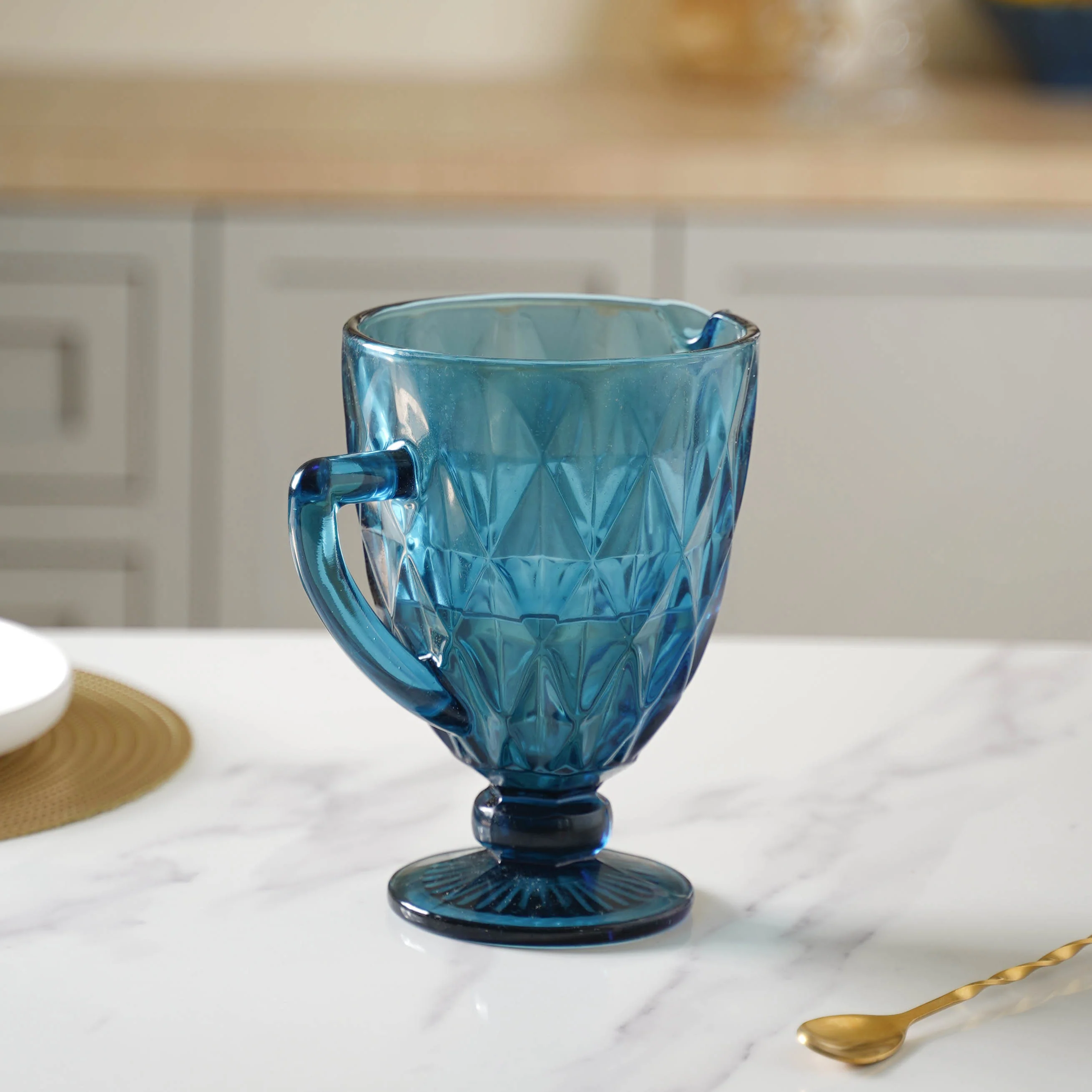 Blue Glass Juice Jug - Image 3