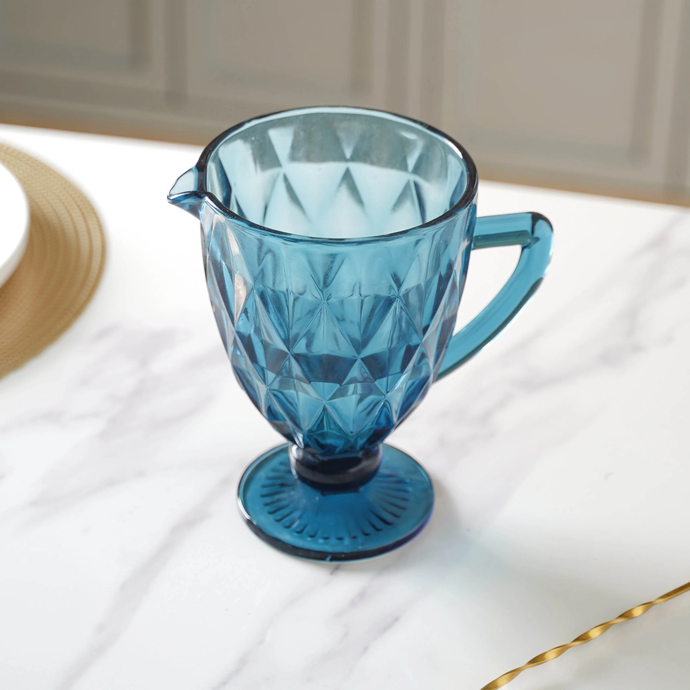 Blue Glass Juice Jug - Image 4