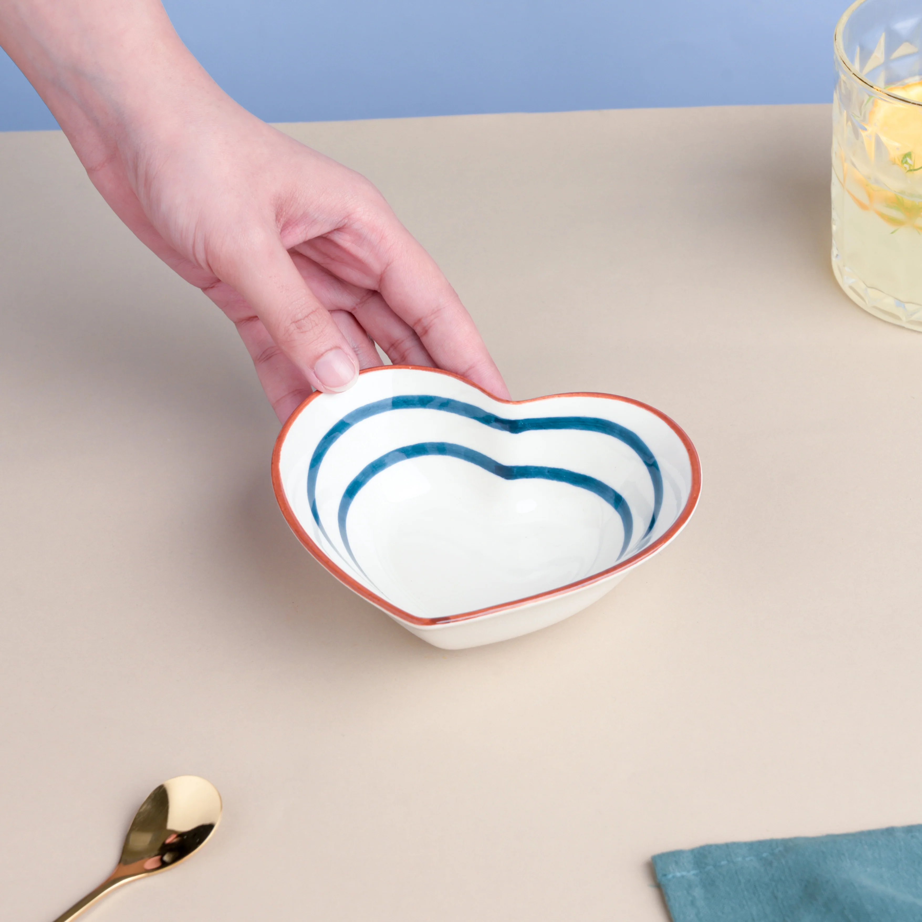 Blue Illusion Heart Snack Bowl - Image 2