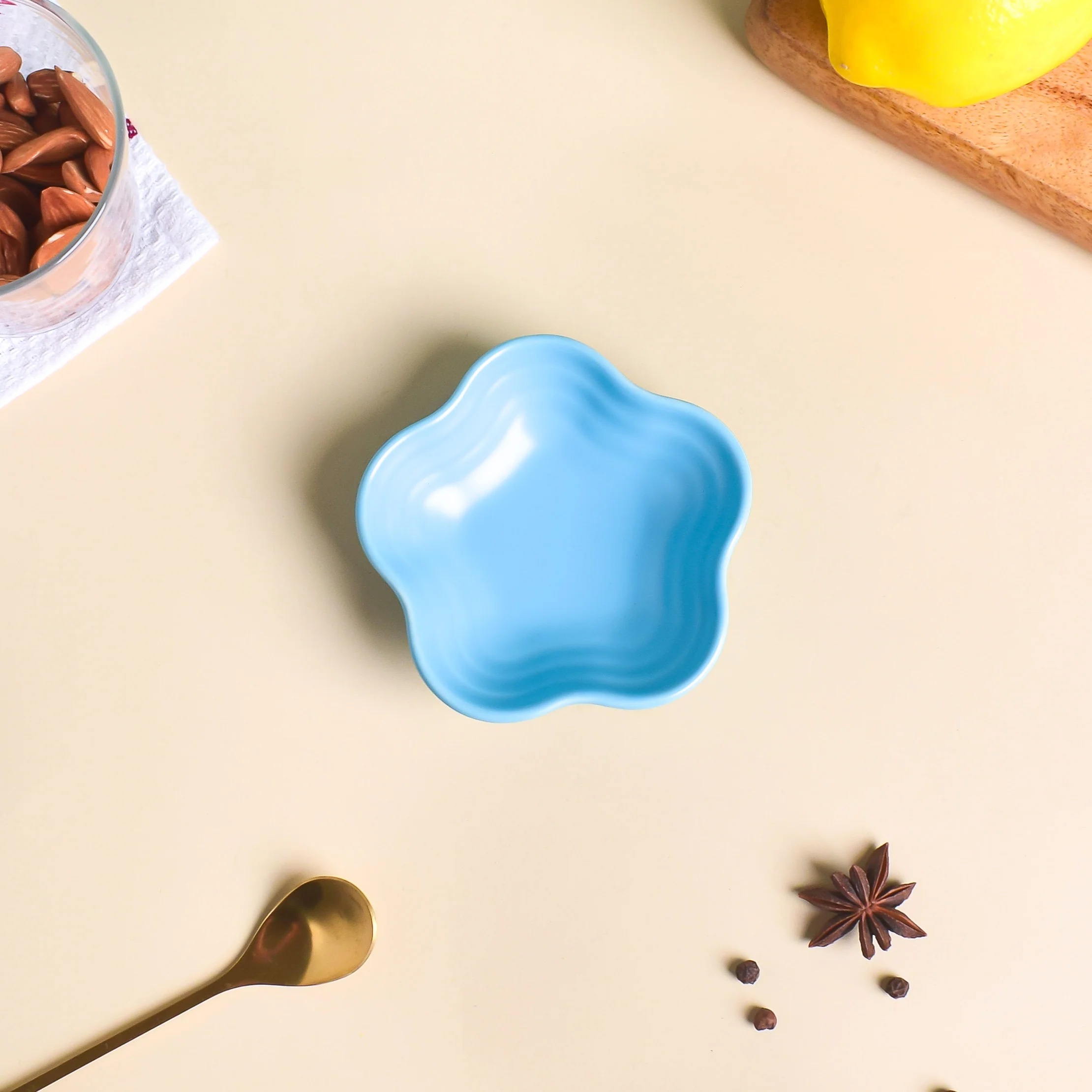 Blue Muffin Floral Dip Bowl