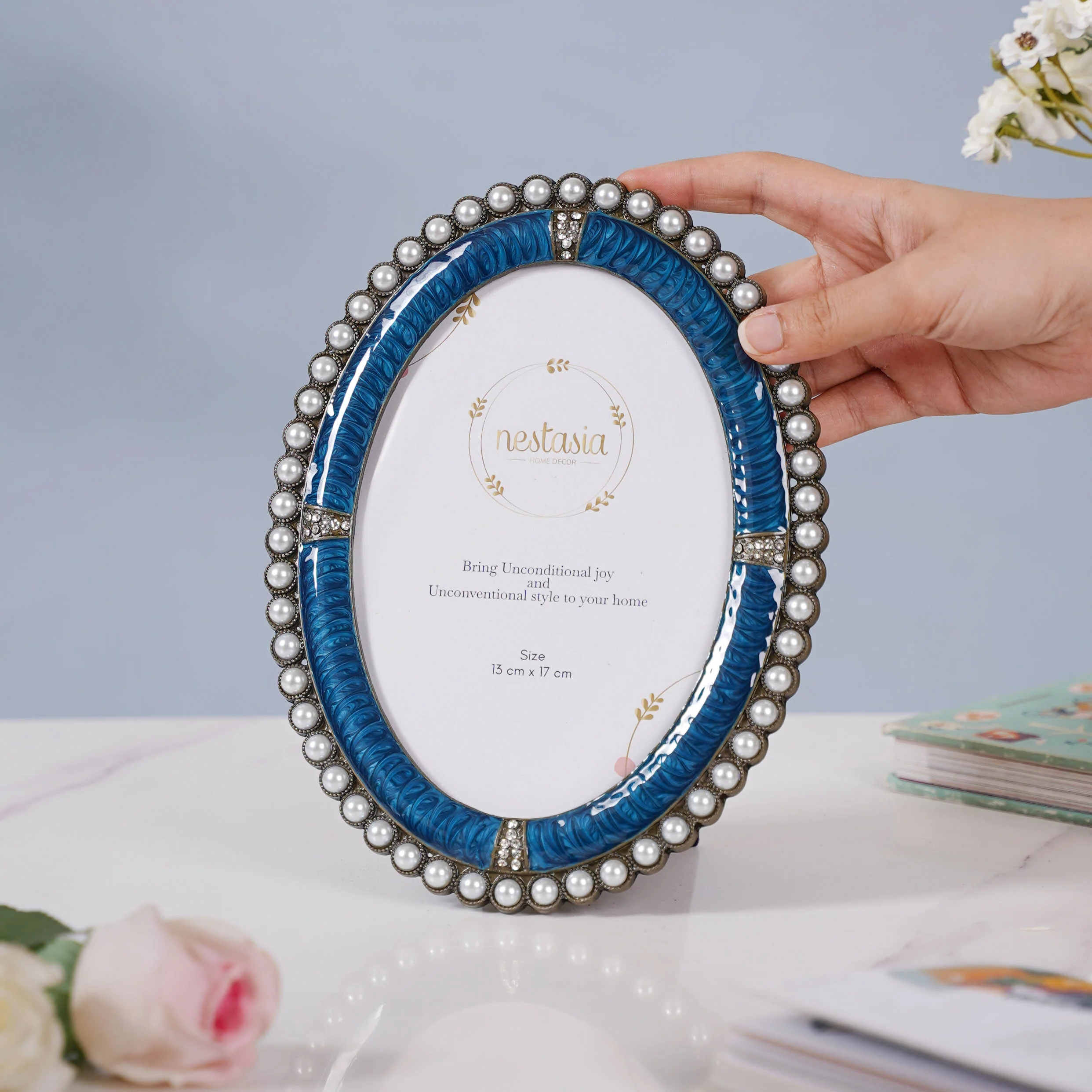 Blue Oval Photo Frame - Image 2