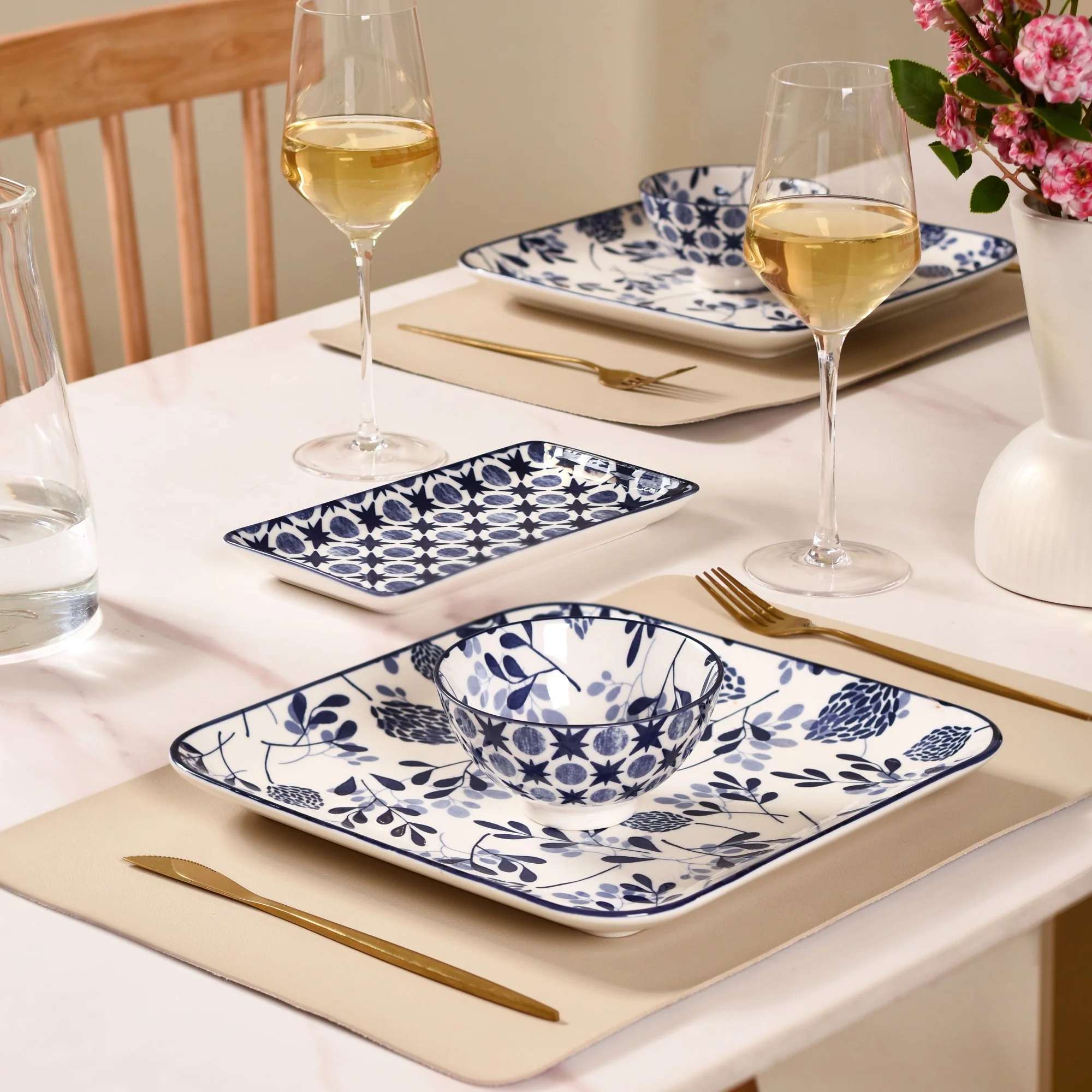 Blue Print Ceramic Snack Bowls Set Of 4 300ml - Image 10