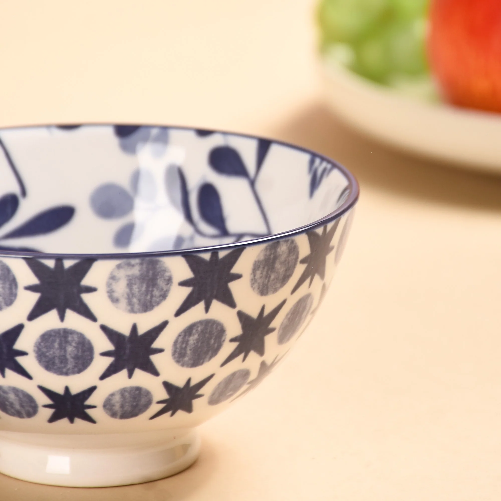 Blue Print Ceramic Snack Bowls Set Of 4 300ml - Image 9