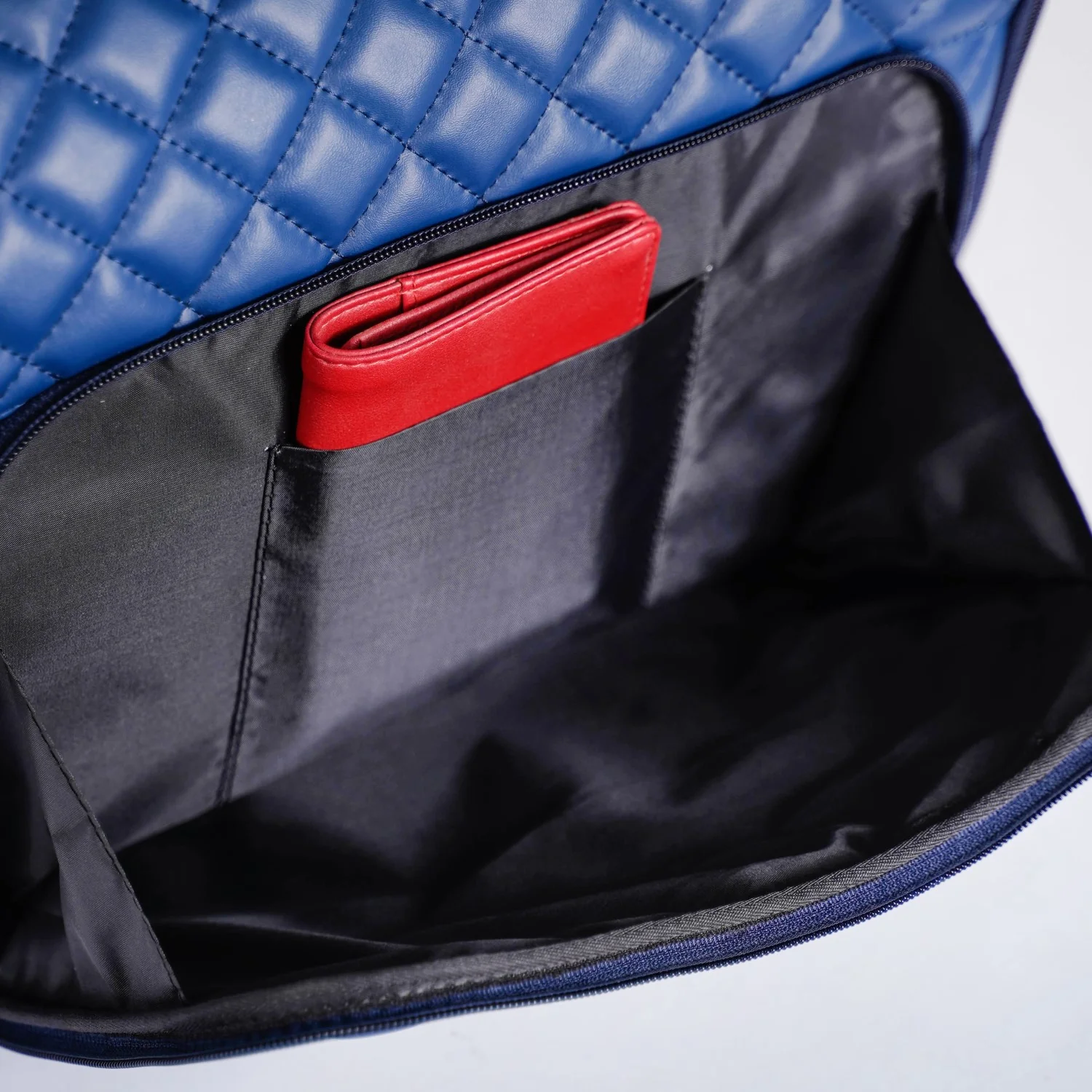 Blue Quilted Travel Bag - Image 10