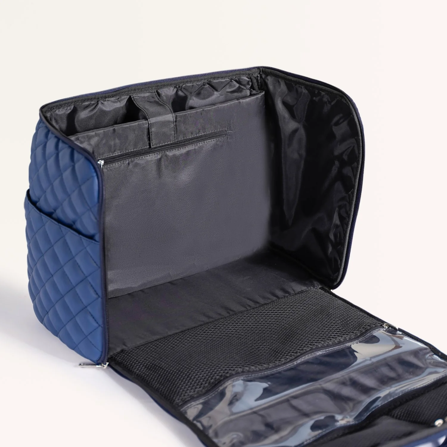 Blue Quilted Travel Bag - Image 11