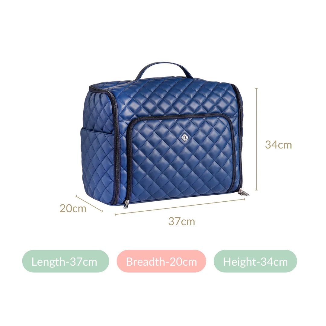 Blue Quilted Travel Bag - Image 5