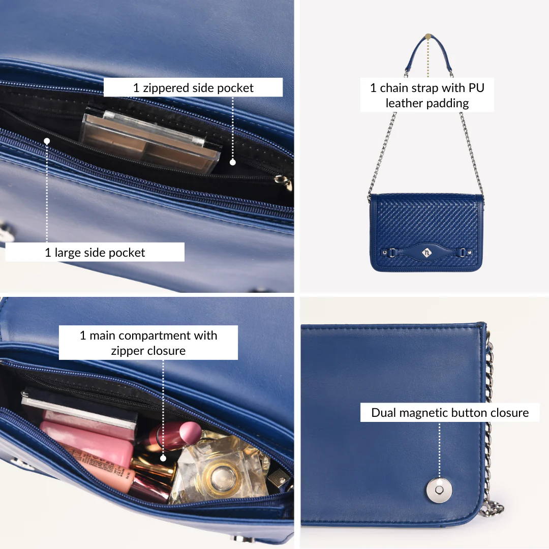 Blue Soi Tresse Menue Sling Bag - Image 7