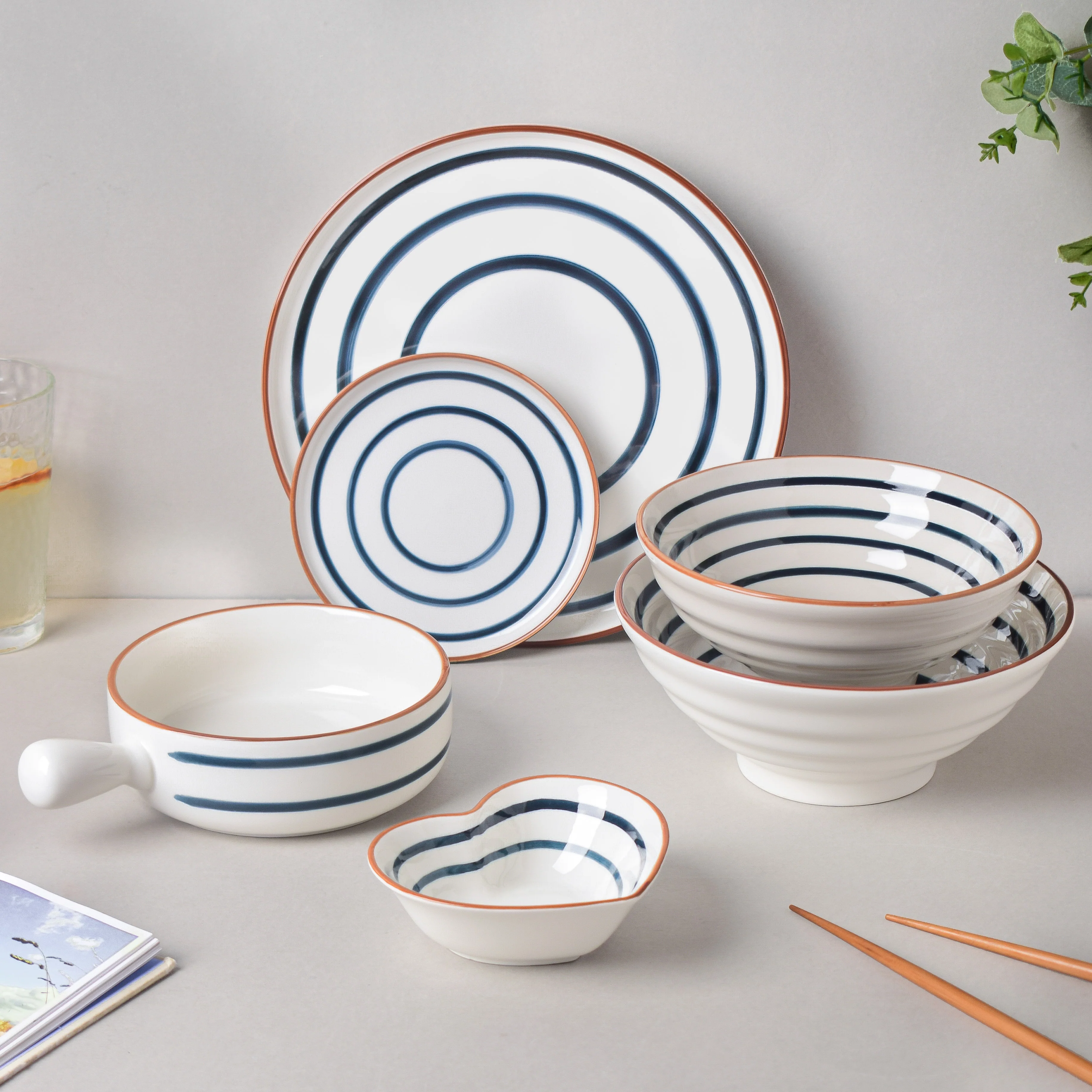 Blue Spiral 22 Piece Dinner Set For 6 - Image 3