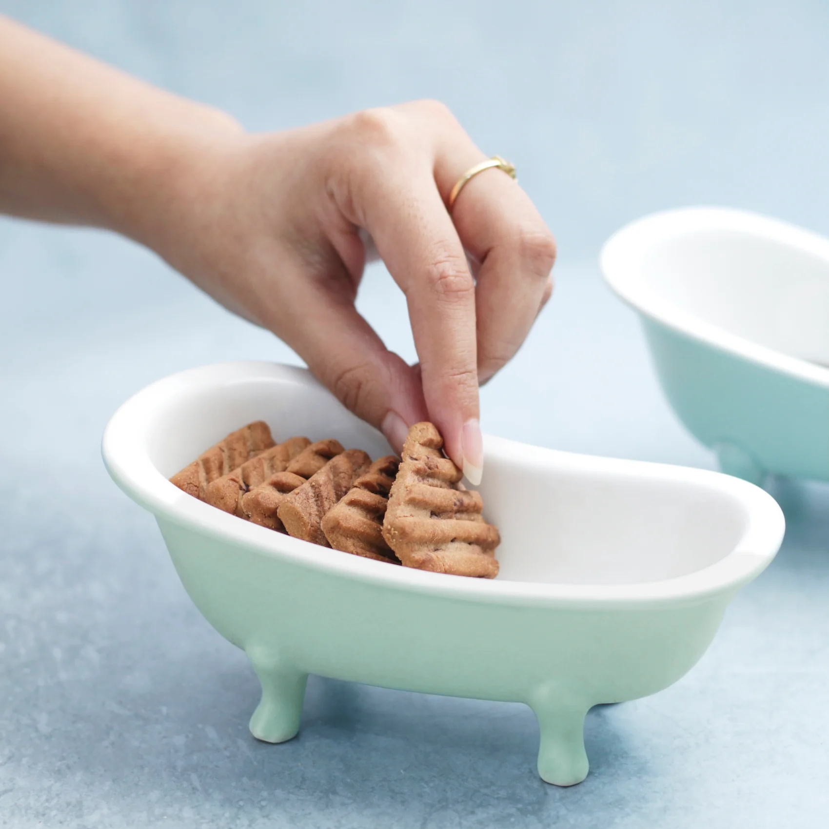 Blue Tub Ceramic Snack Bowl 200 ml - Image 4