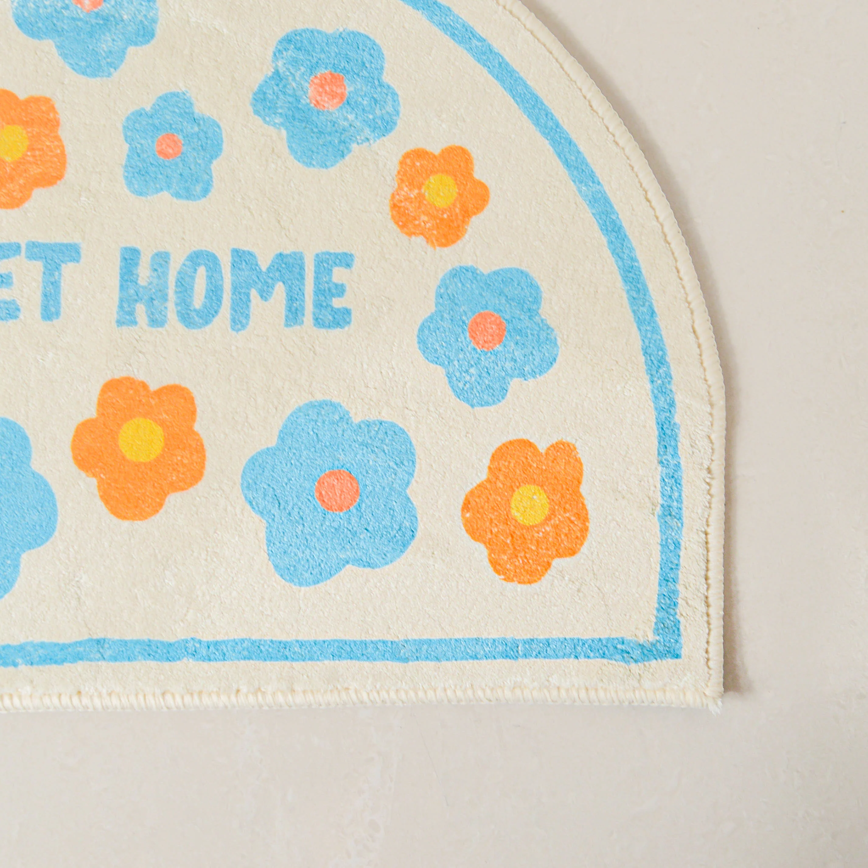 Blue White Semicircle Rug - Image 3
