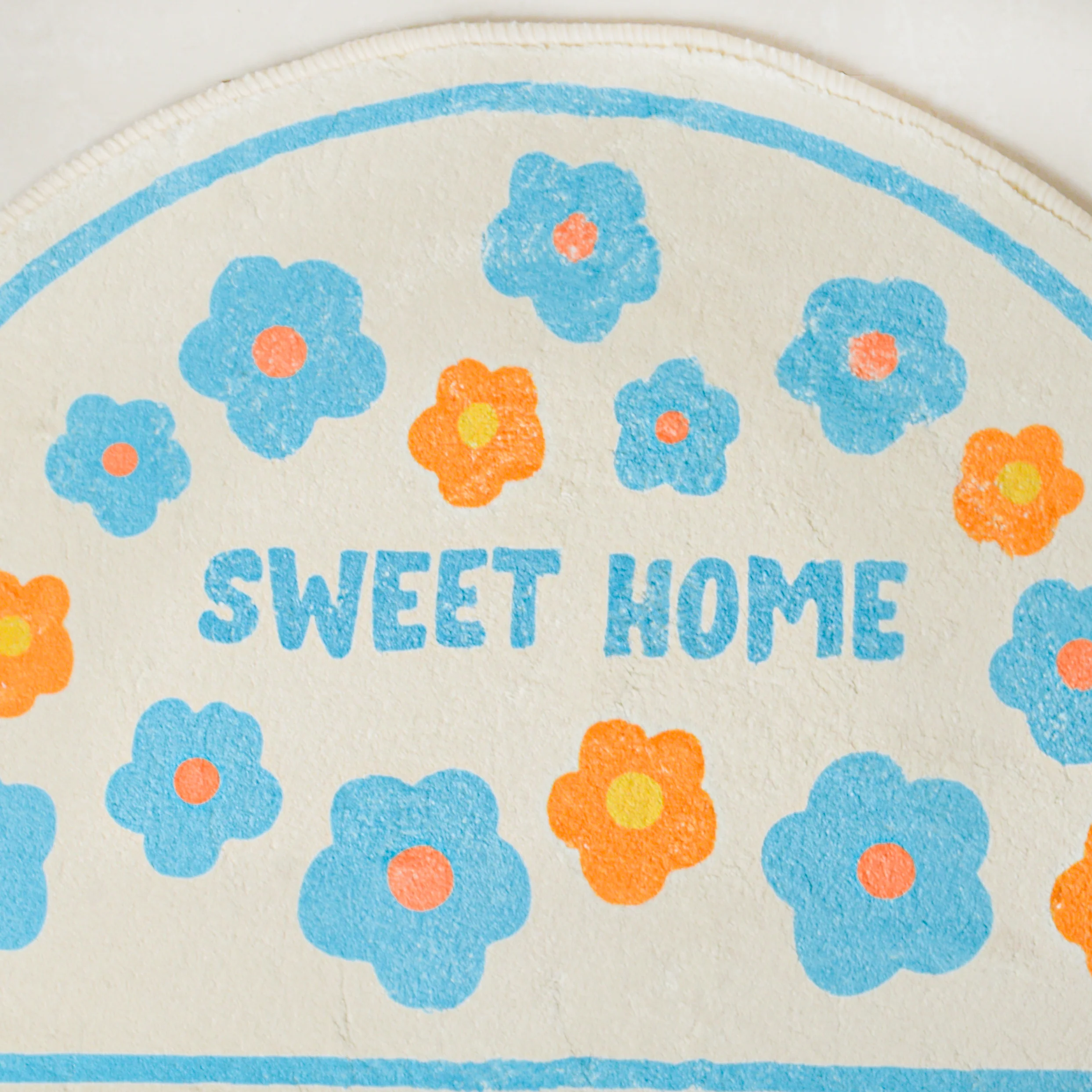 Blue White Semicircle Rug - Image 6