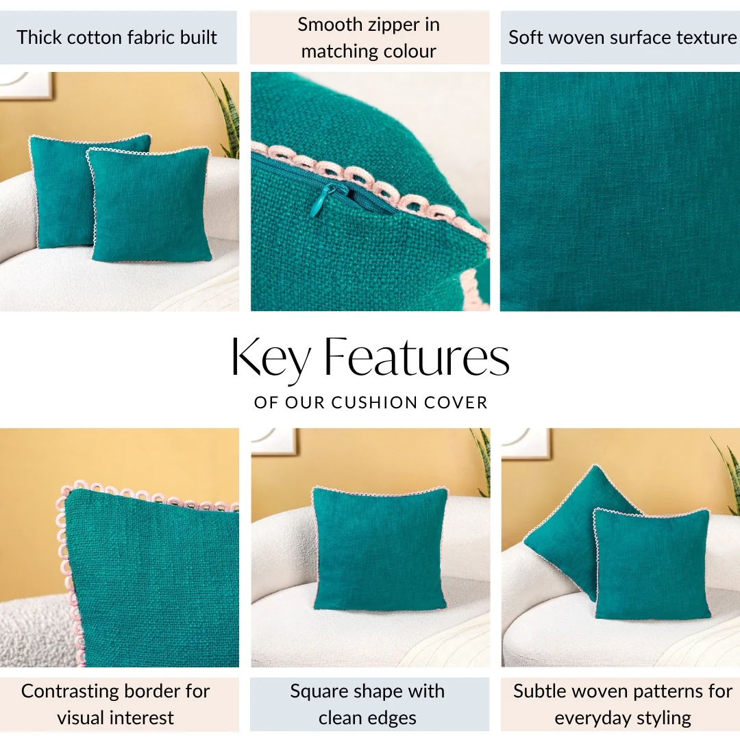 Bluebell Blush Cushion Covers With Looped Edging Set Of 2 - Image 4