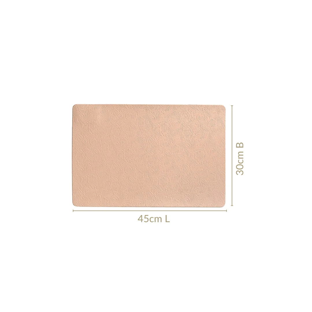 Blush Peach Embossed Table Mat Set Of 6 - Image 4