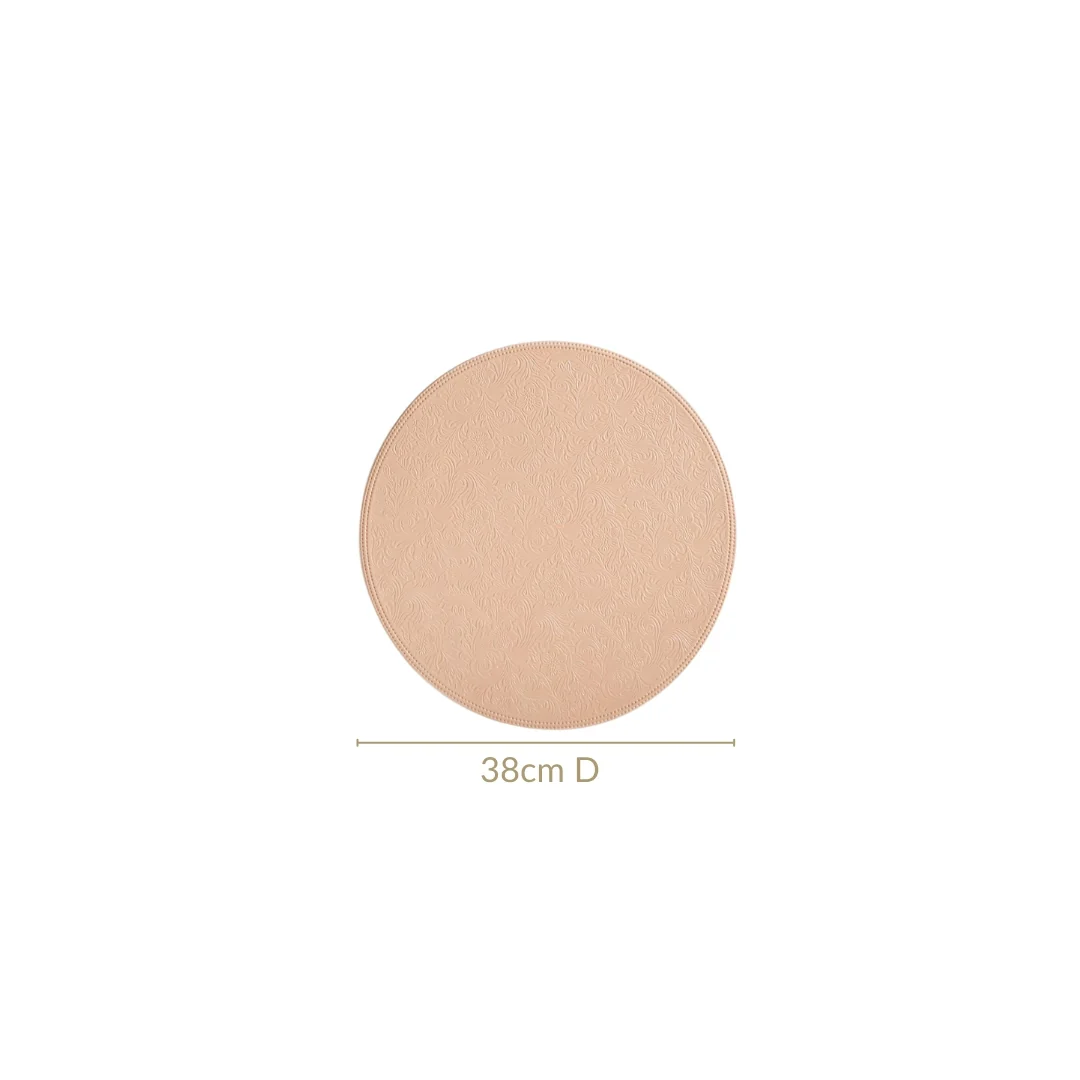 Blush Peach Round Table Mat Set Of 6 - Image 4
