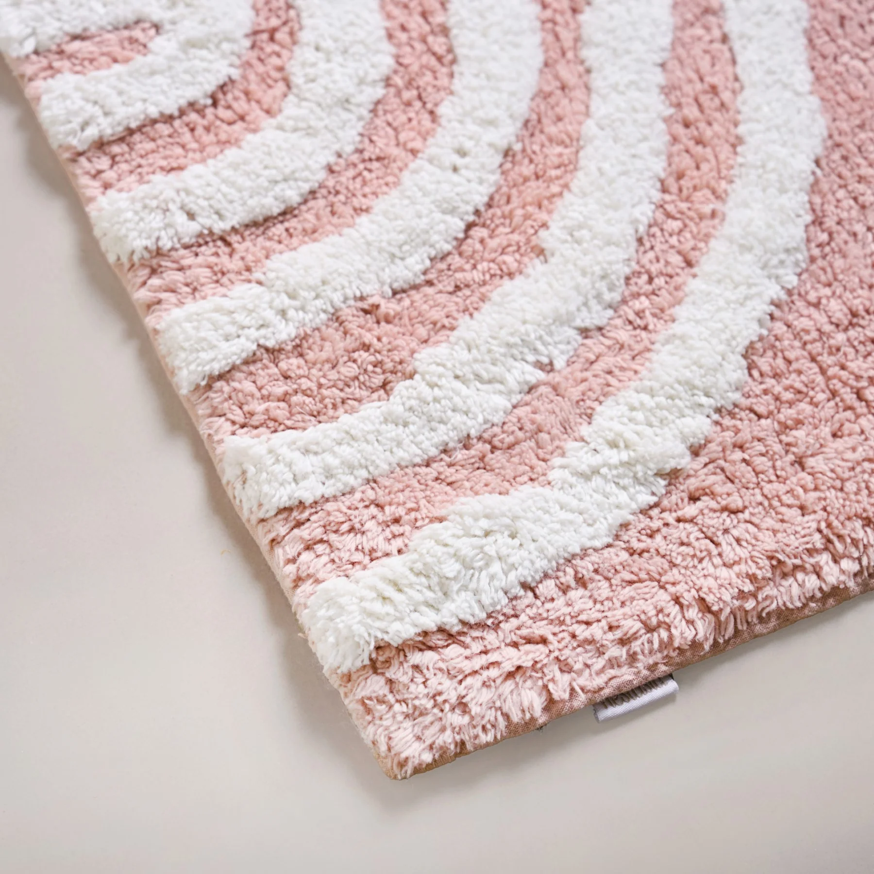 Blush Pink Anti Slip Tufted Cotton Floor Mat 82x52cm - Image 6