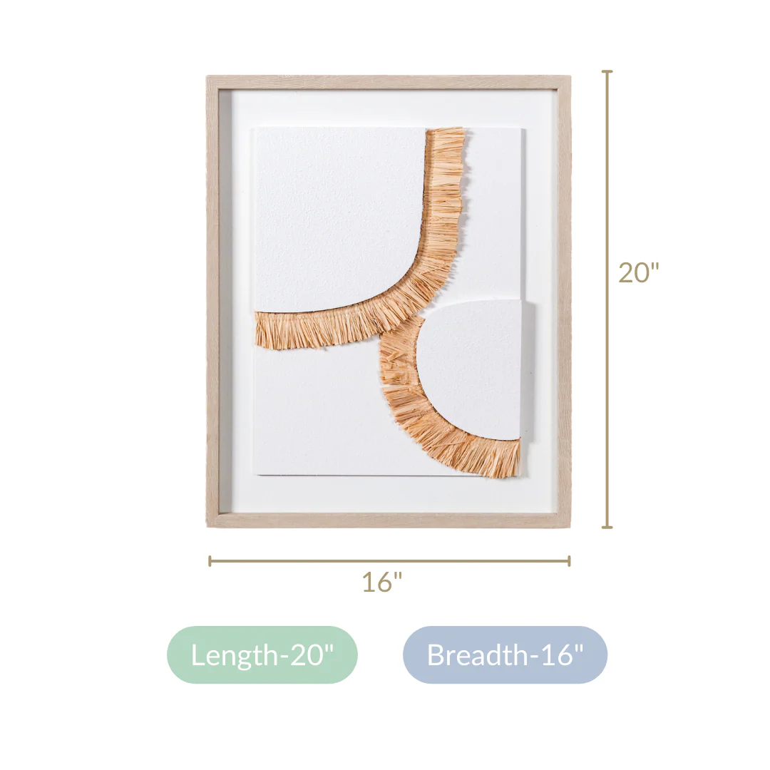 Boho Inspired 3D Raffia Wall Art With Frame 20x16 Inch - Image 5