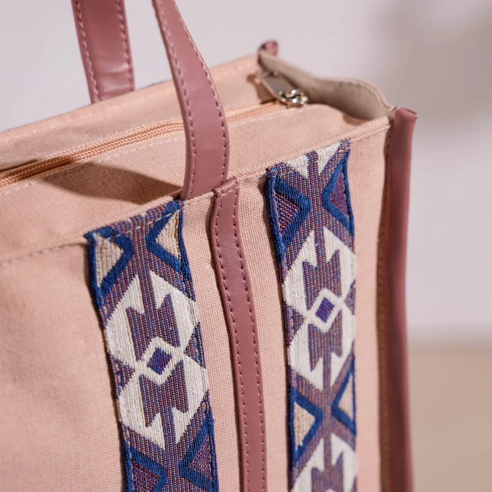 Boho Shopper Bag Pink Set Of 2 - Image 11