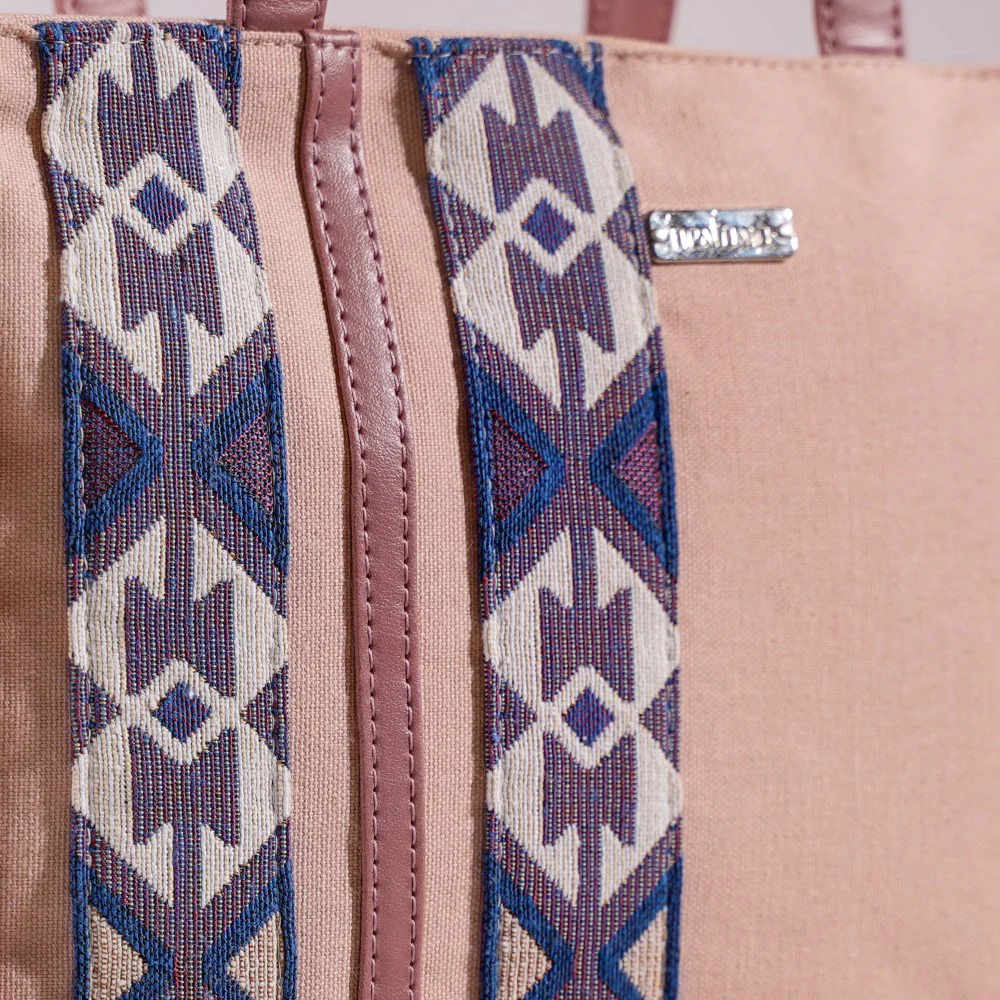 Boho Shopper Bag Pink Small 12 x 10 Inch - Image 11
