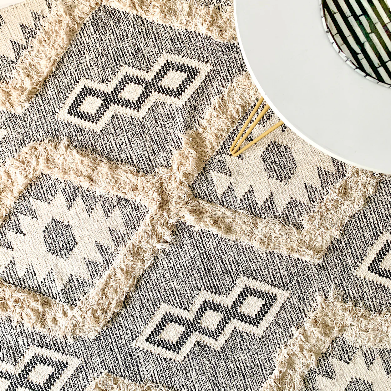 BOHO Lydia Morrocan Hand Woven Rug - Grey & Natural - Image 5