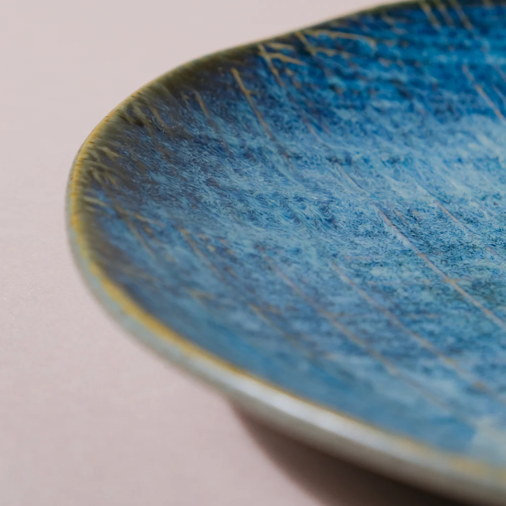 Boracay Organic Shaped Dinner Plate Blue 9 inch - Image 9