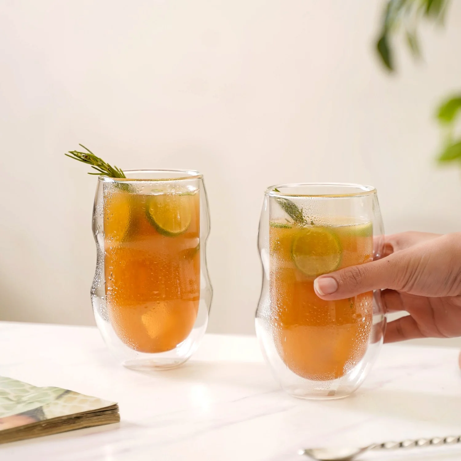 Borosilicate Double Wall Glass Tumbler Set Of 2 375ml - Image 2