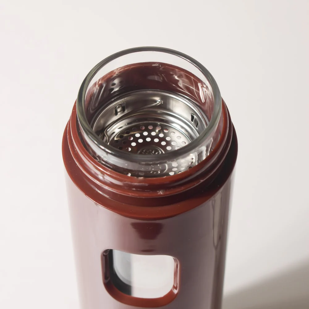 Borosilicate Glass Flask With Strainer Brown 500ml - Image 5