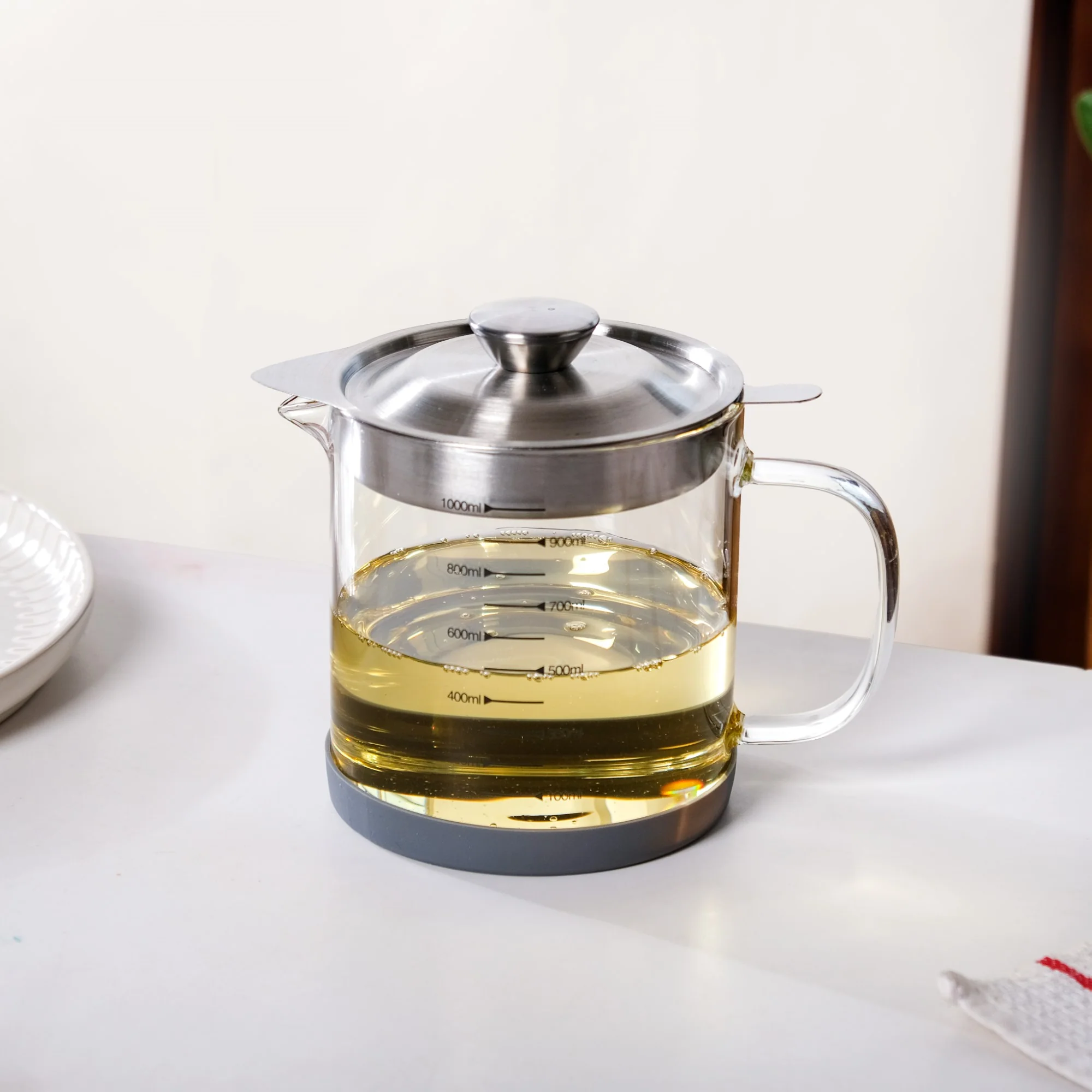 Borosilicate Glass Oil Pot With Strainer 1000ml - Image 9